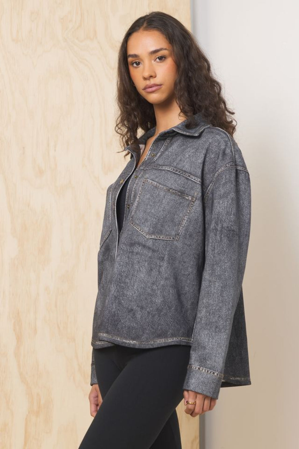 Denim Fleece Shacket