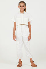 Oyster Cropped Button Down