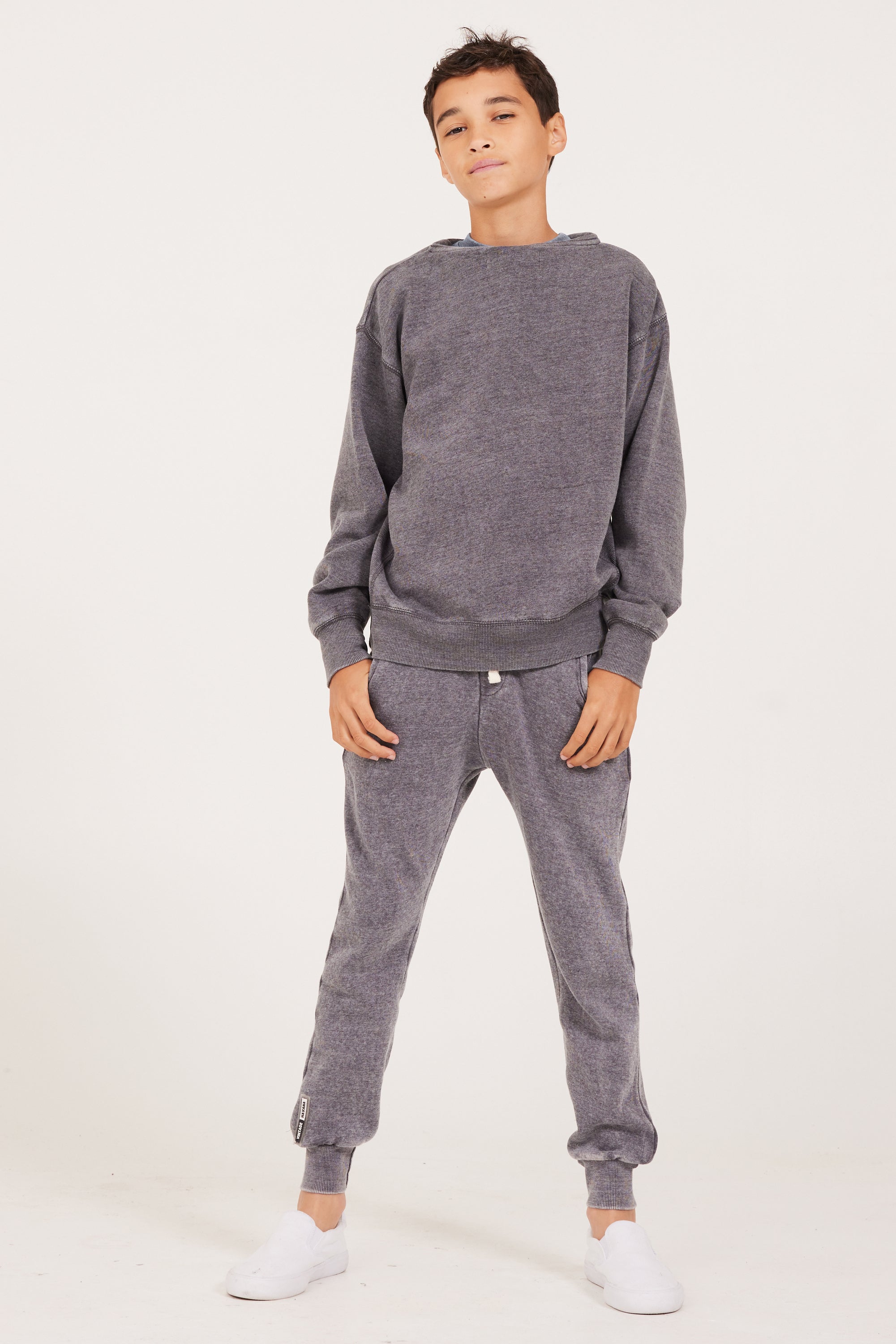 Unisex Burnout Fleece Long Sleeve Crewneck