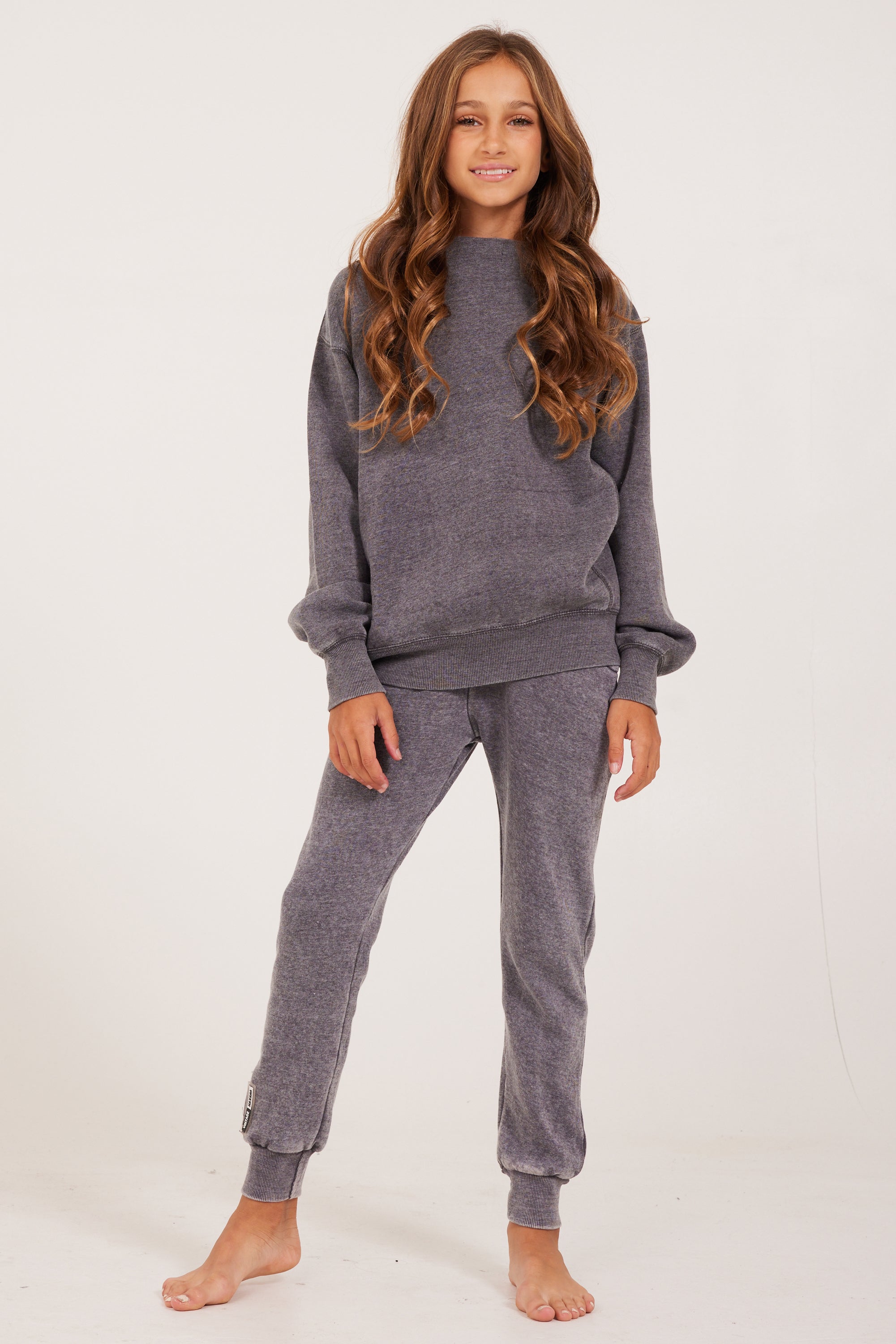 Unisex Burnout Fleece Long Sleeve Crewneck