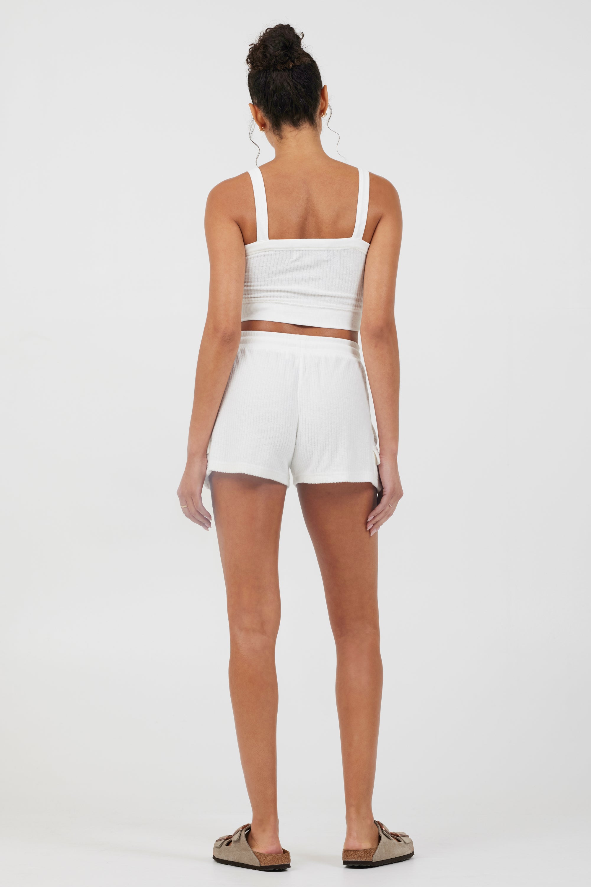 White Cord Terry Shorts