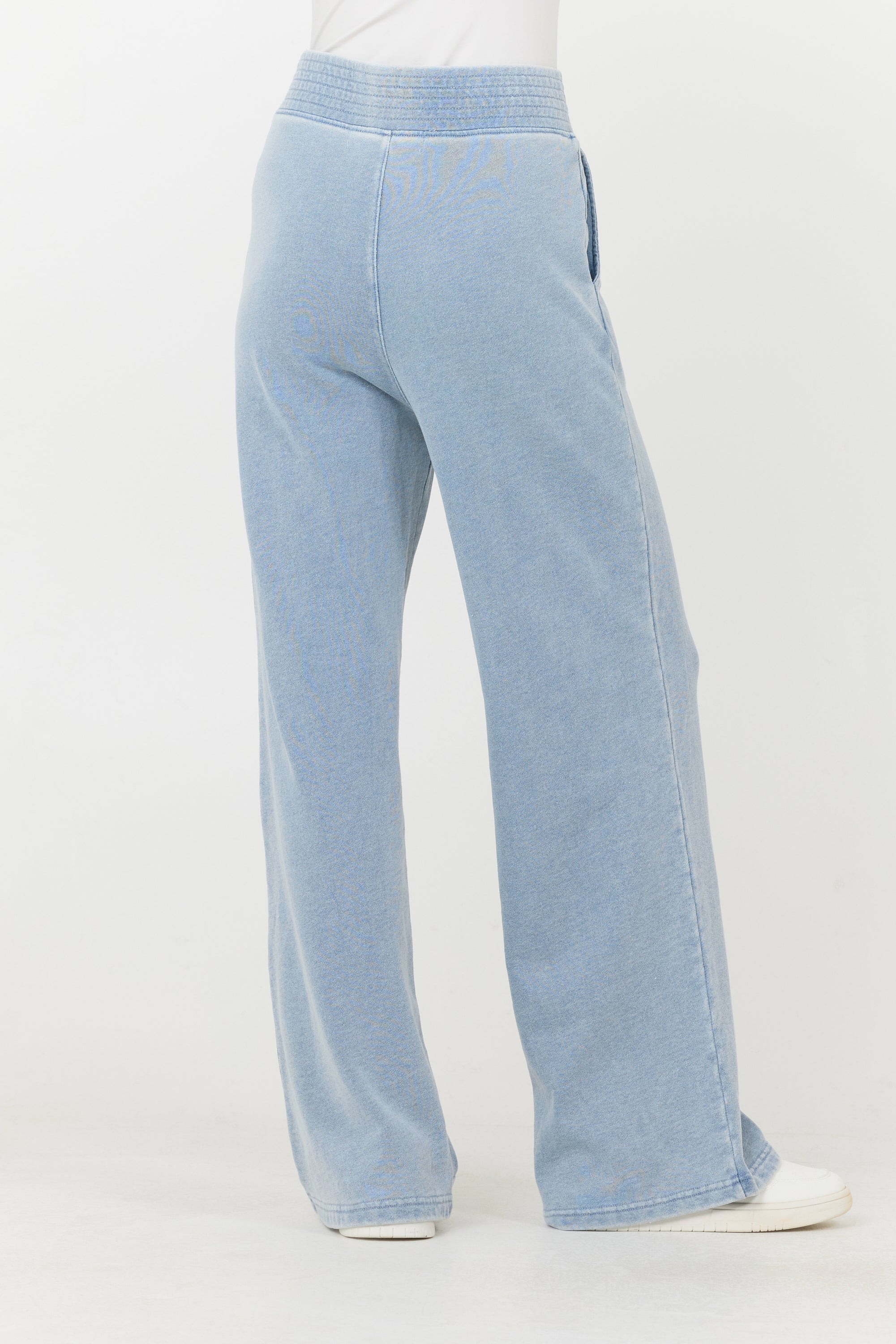 Washed Denim Terry Fleece Pant