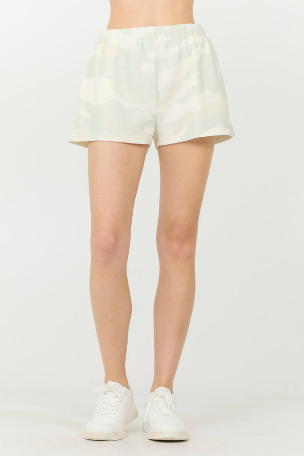 Spring Camo Printed Cloud Fleece Shorts
