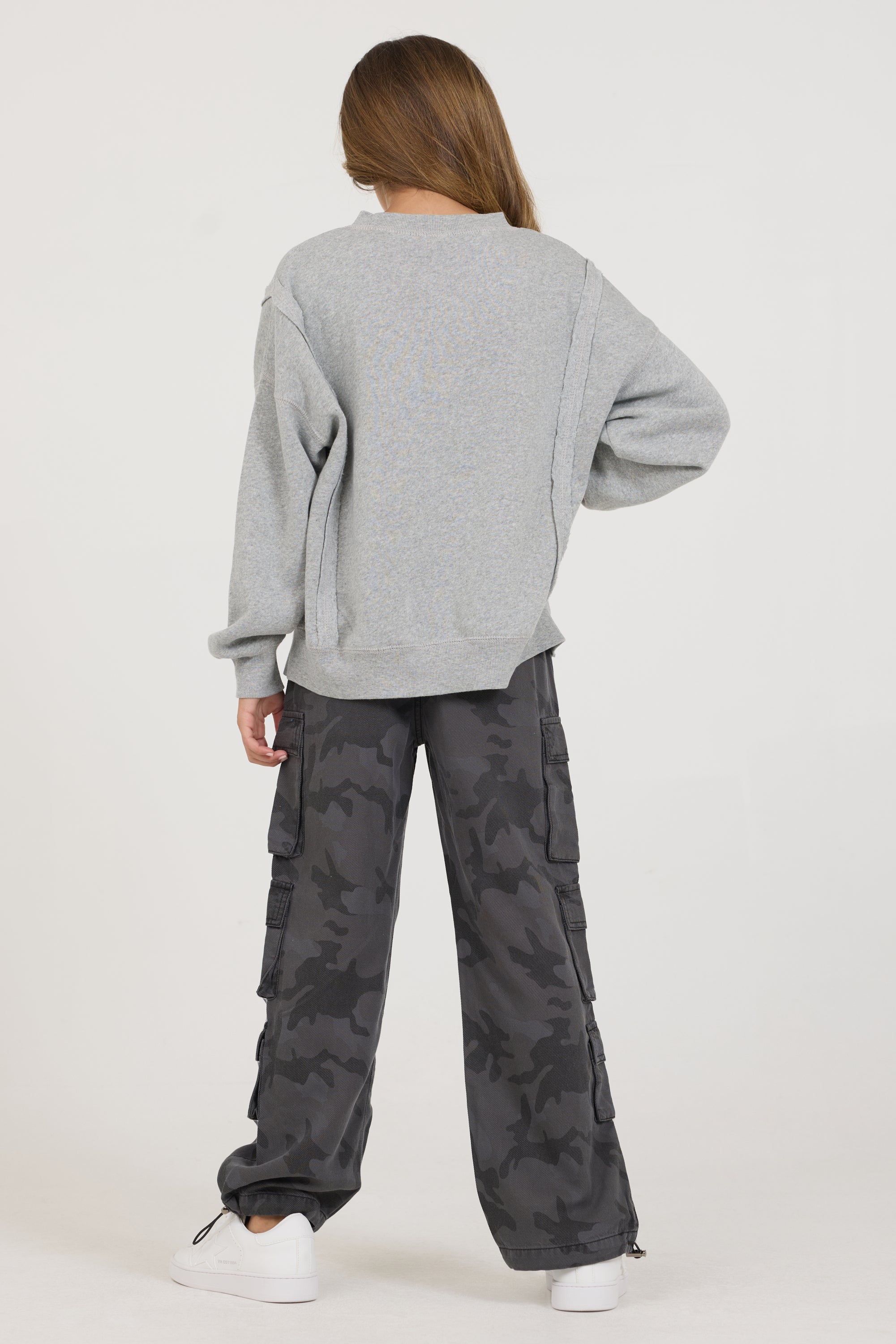 Kids Classic Grey Oversized Crewneck