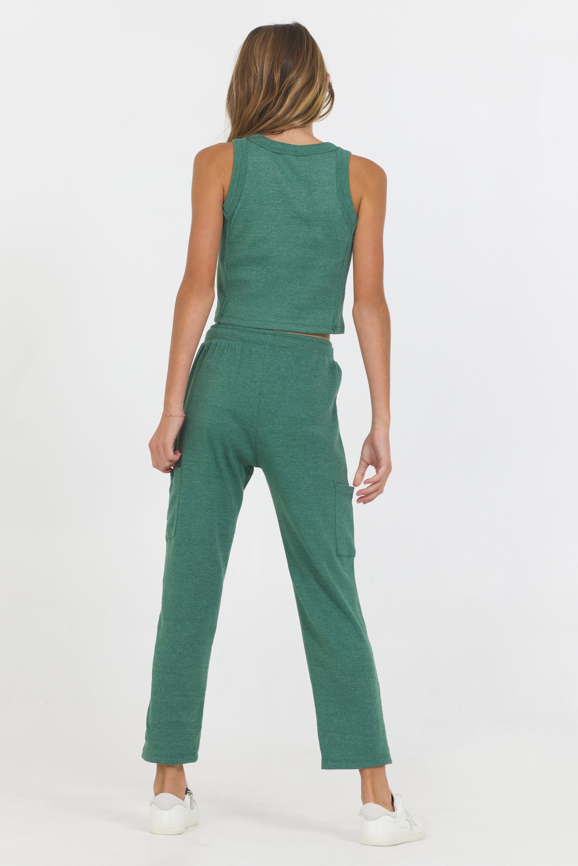 Hunter Green ‘Love’ Notch Rib Tank