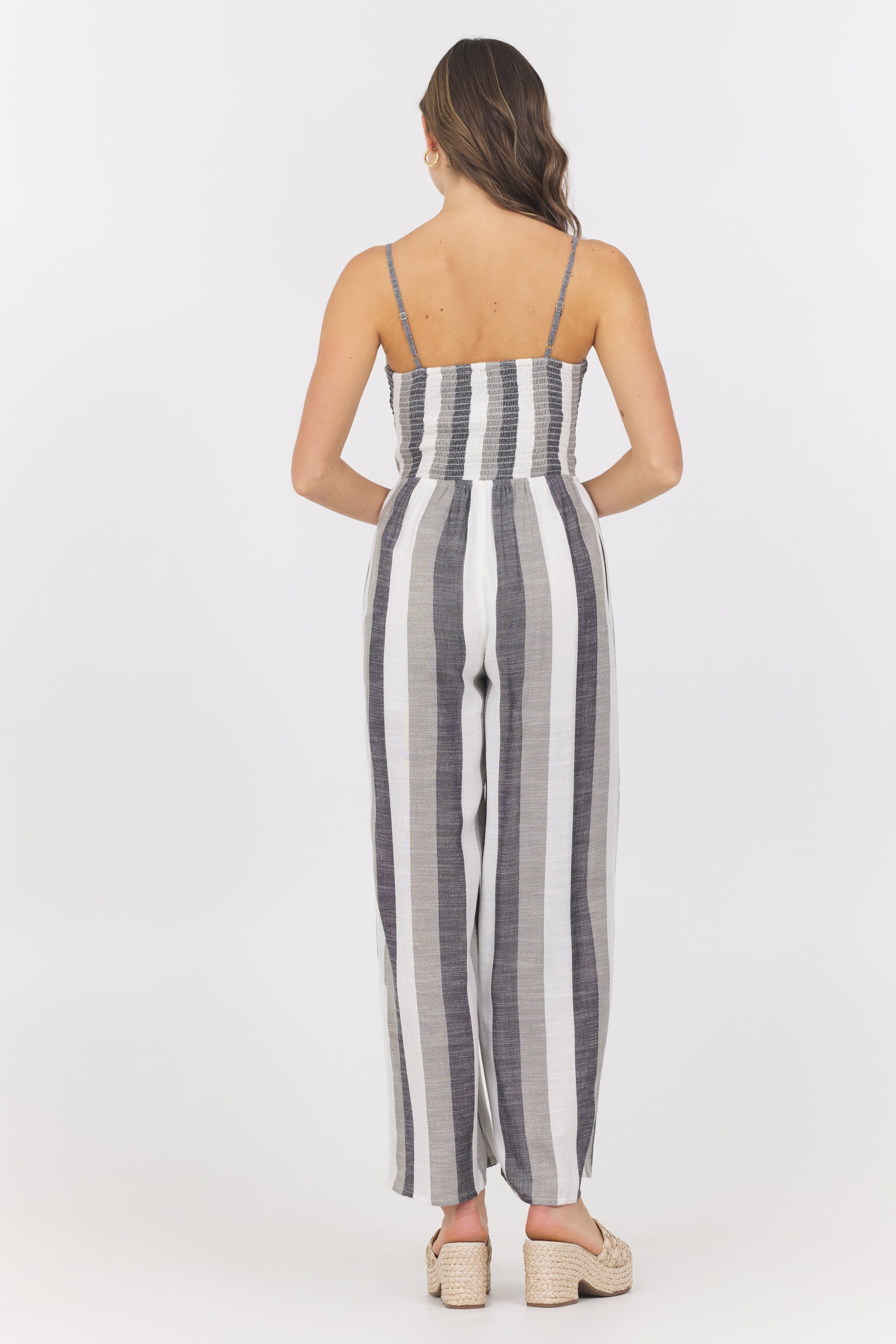 Metallic Stripe Jumpsuit