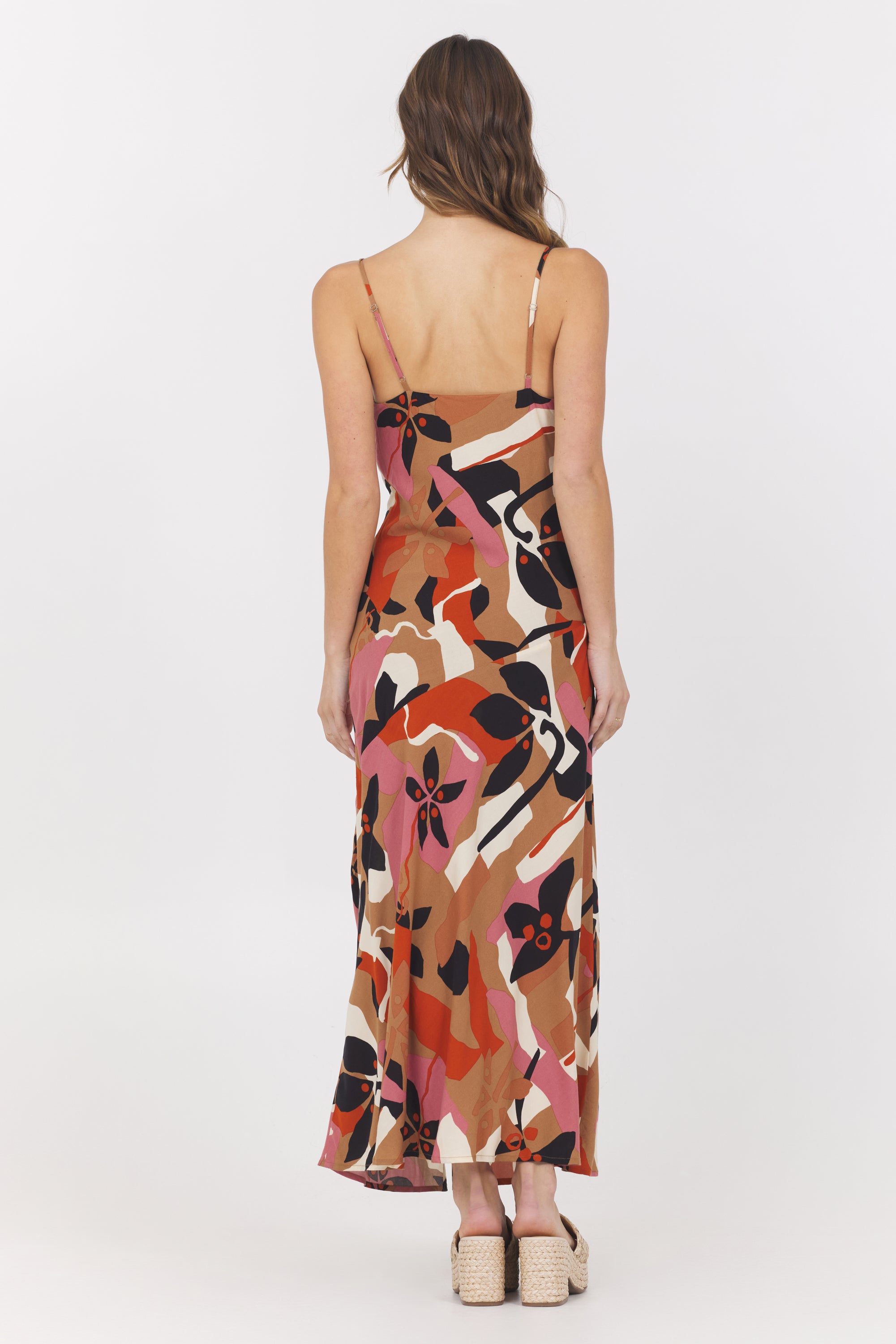 Abstract Floral Maxi Dress