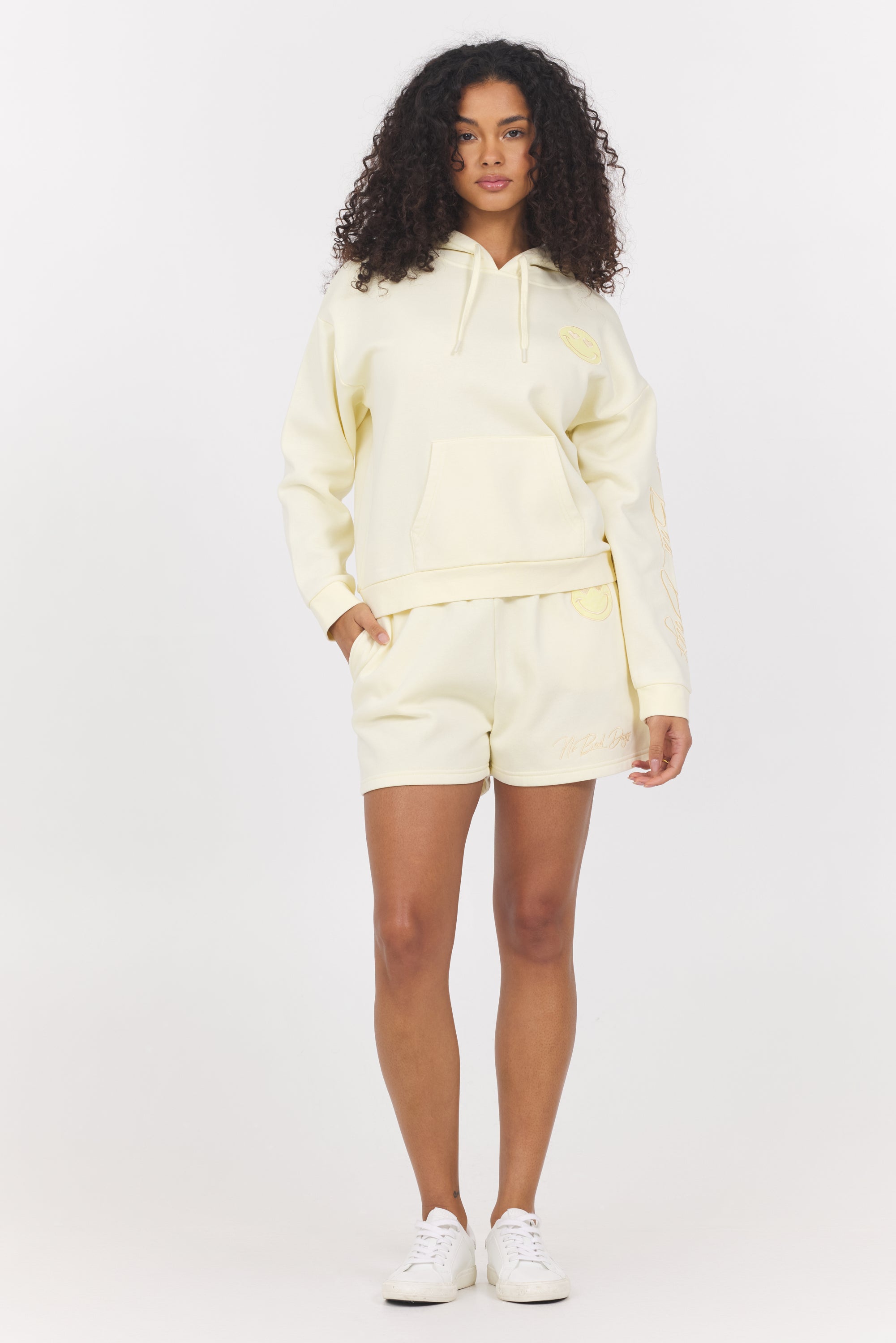 Garment Dye Embroidered Shorts + Hoodie 2-Piece Set