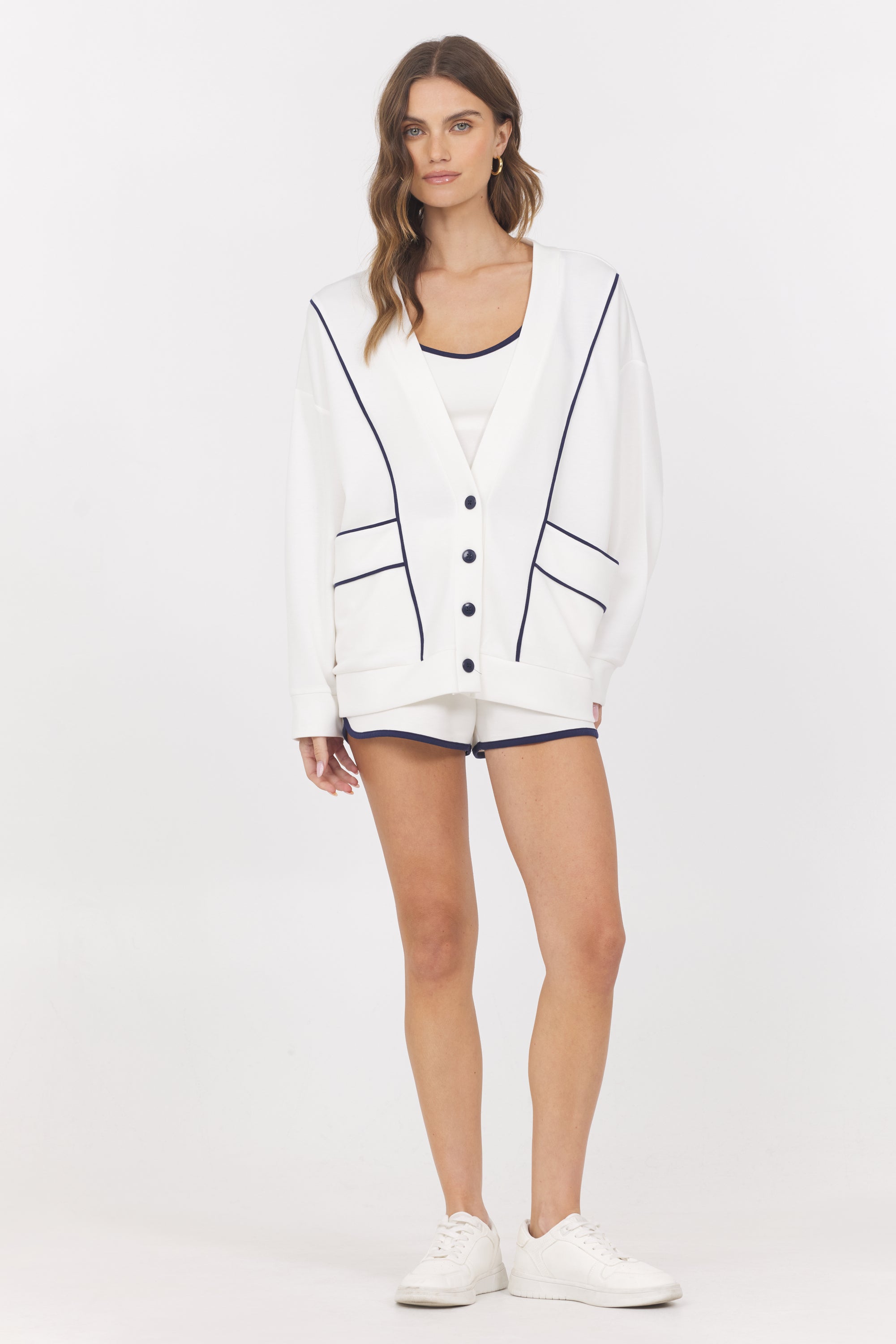Cloud w/ Piping Cardigan