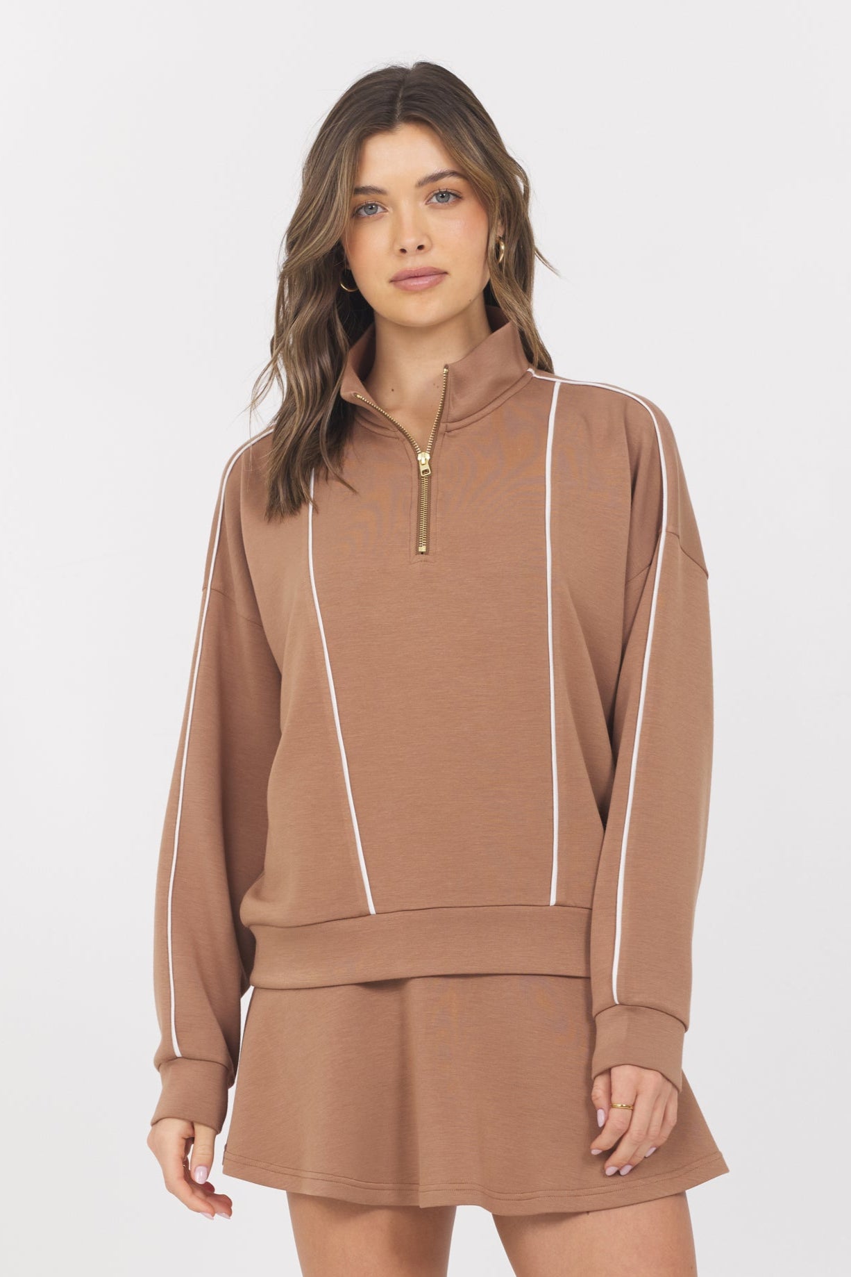 Cloud w/ Piping Quarter Zip