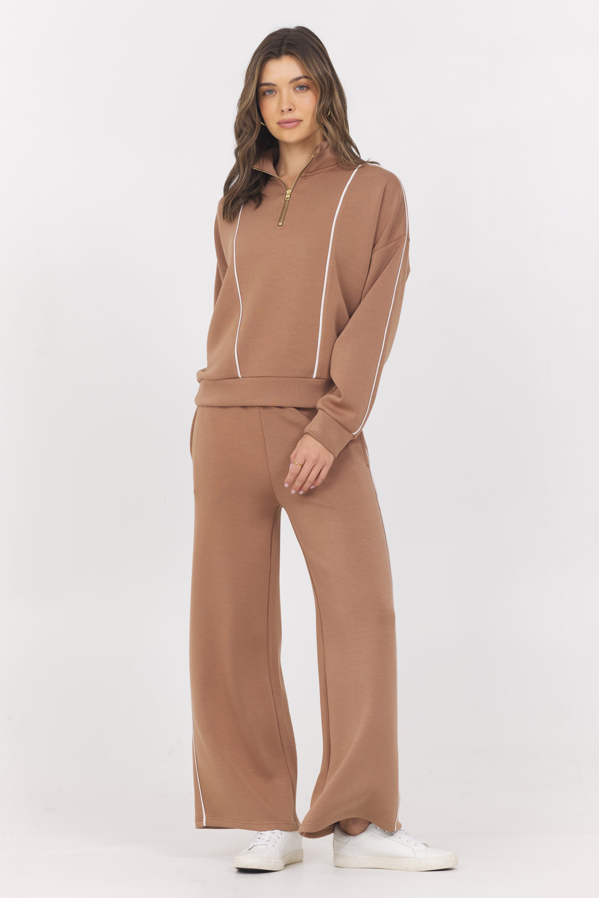 Cloud Wide Leg Pant + Quarter Zip 2-Piece Set