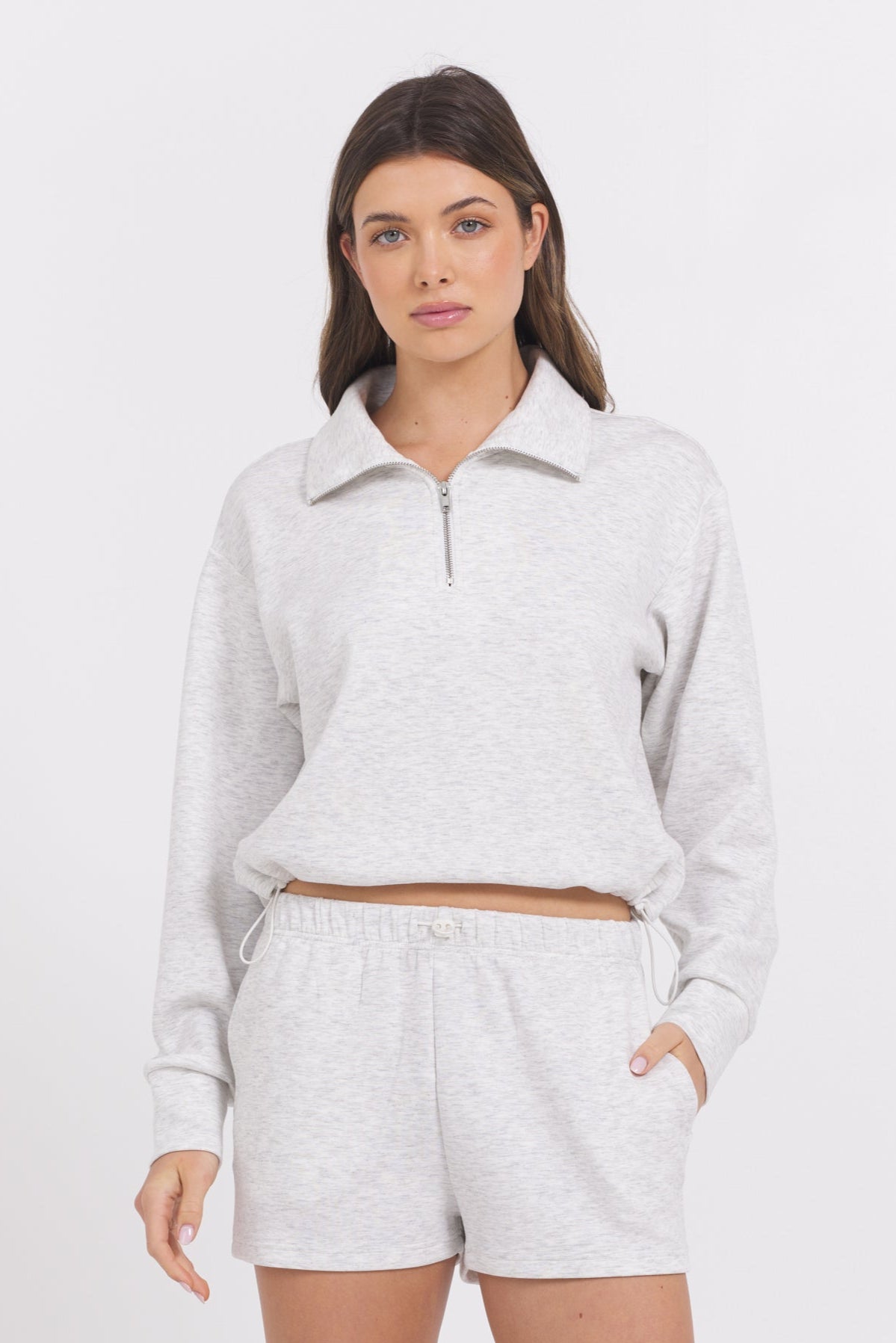 Varsity Grey Cloud Quarter Zip