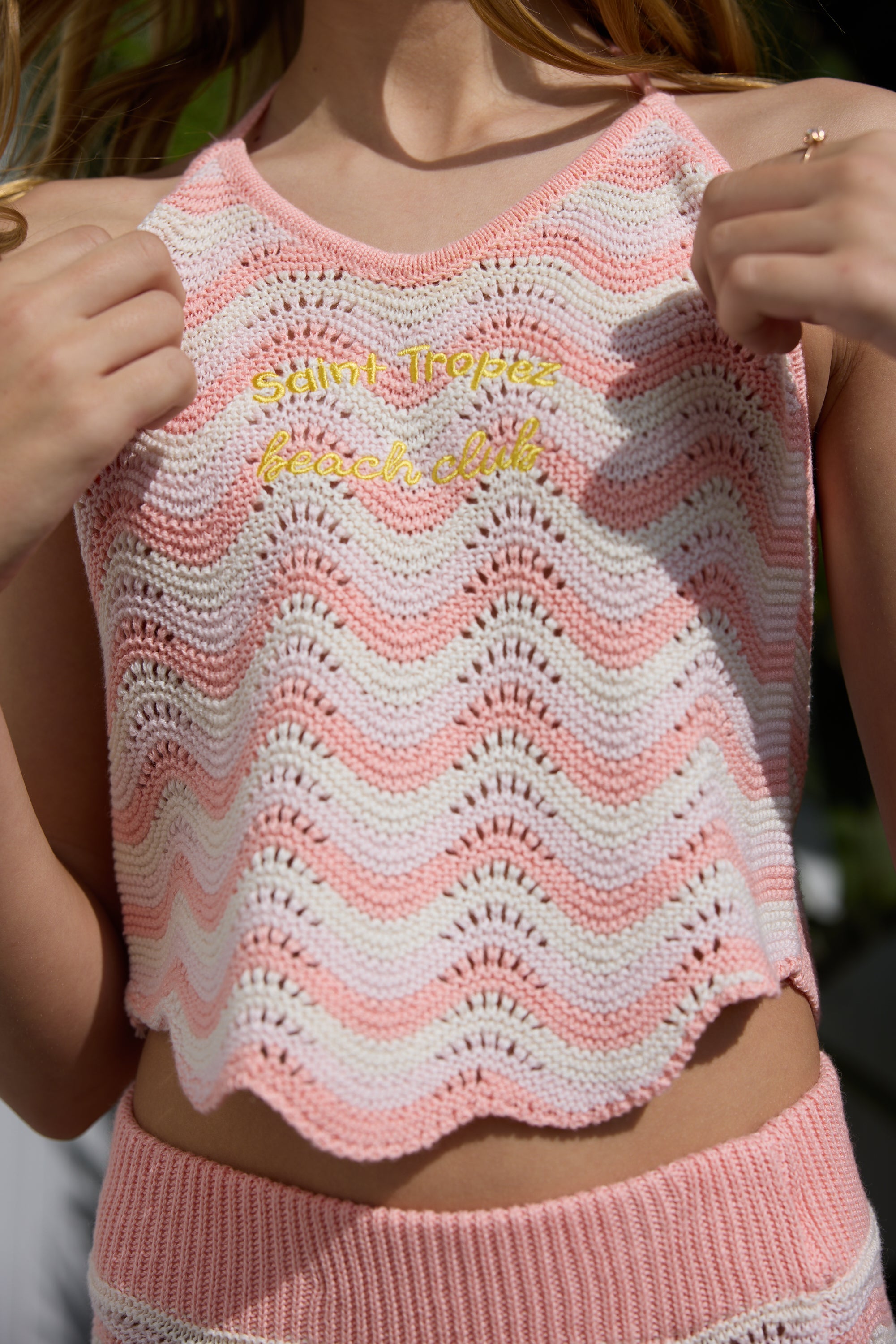 Kids Multi Crochet Tank with Embroidery