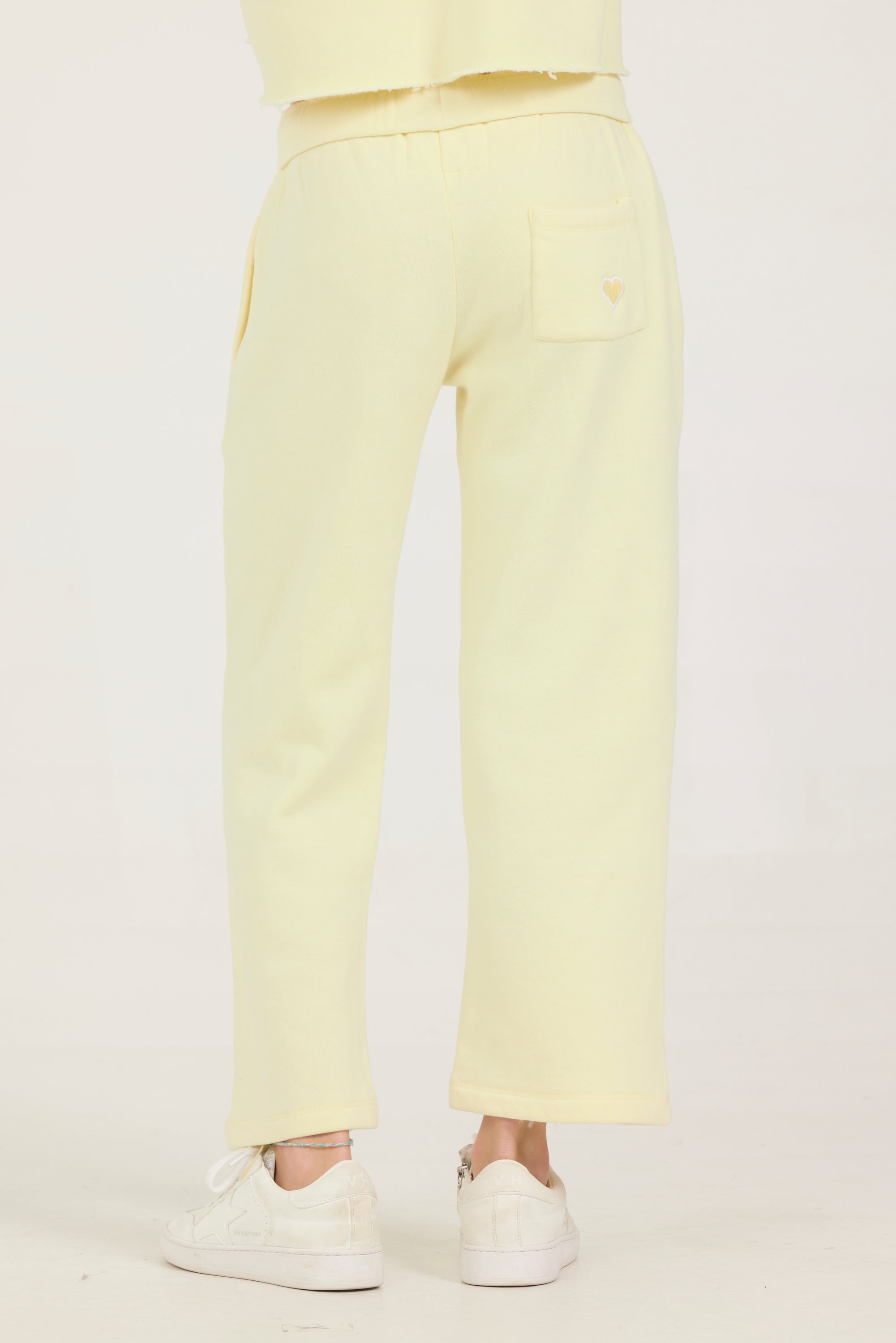 Kids Burnout Wide Leg Heart Back Pocket Pants