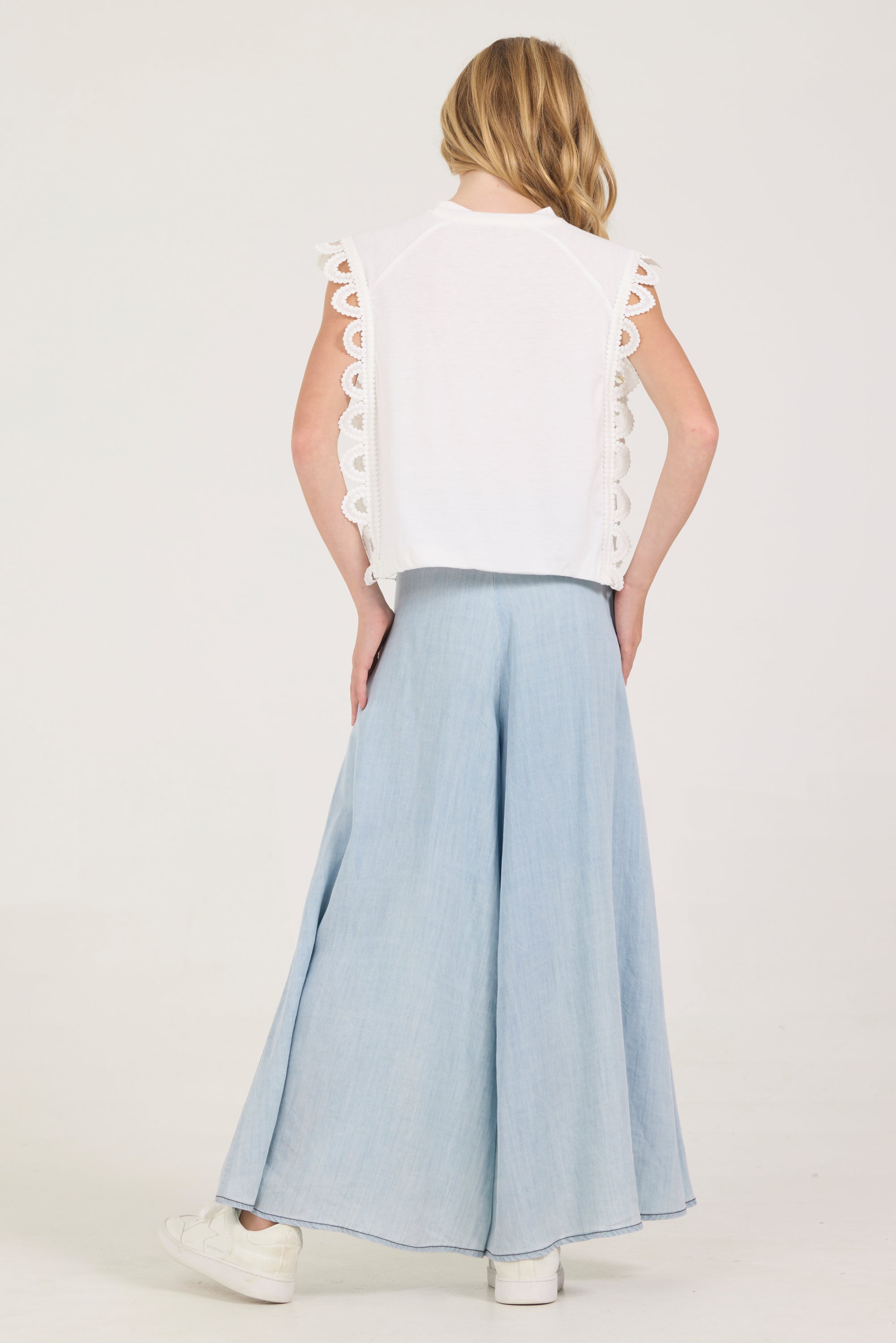 Kids Chambray Wide Leg Pant