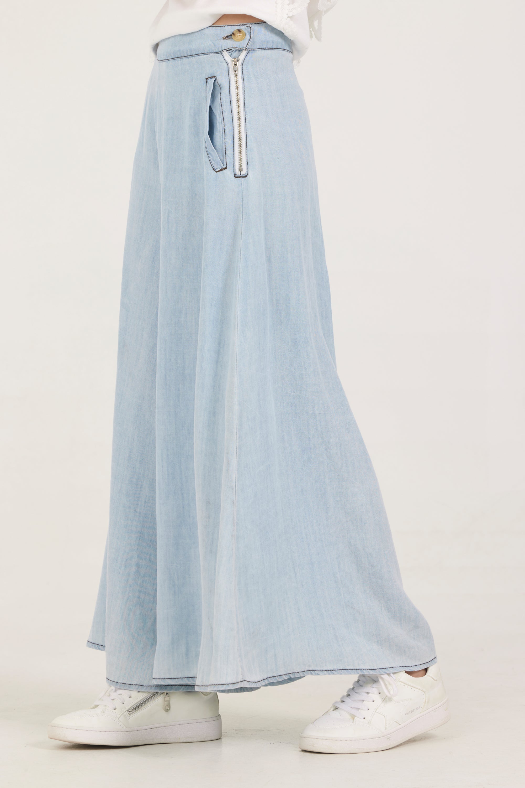Kids Chambray Wide Leg Pant