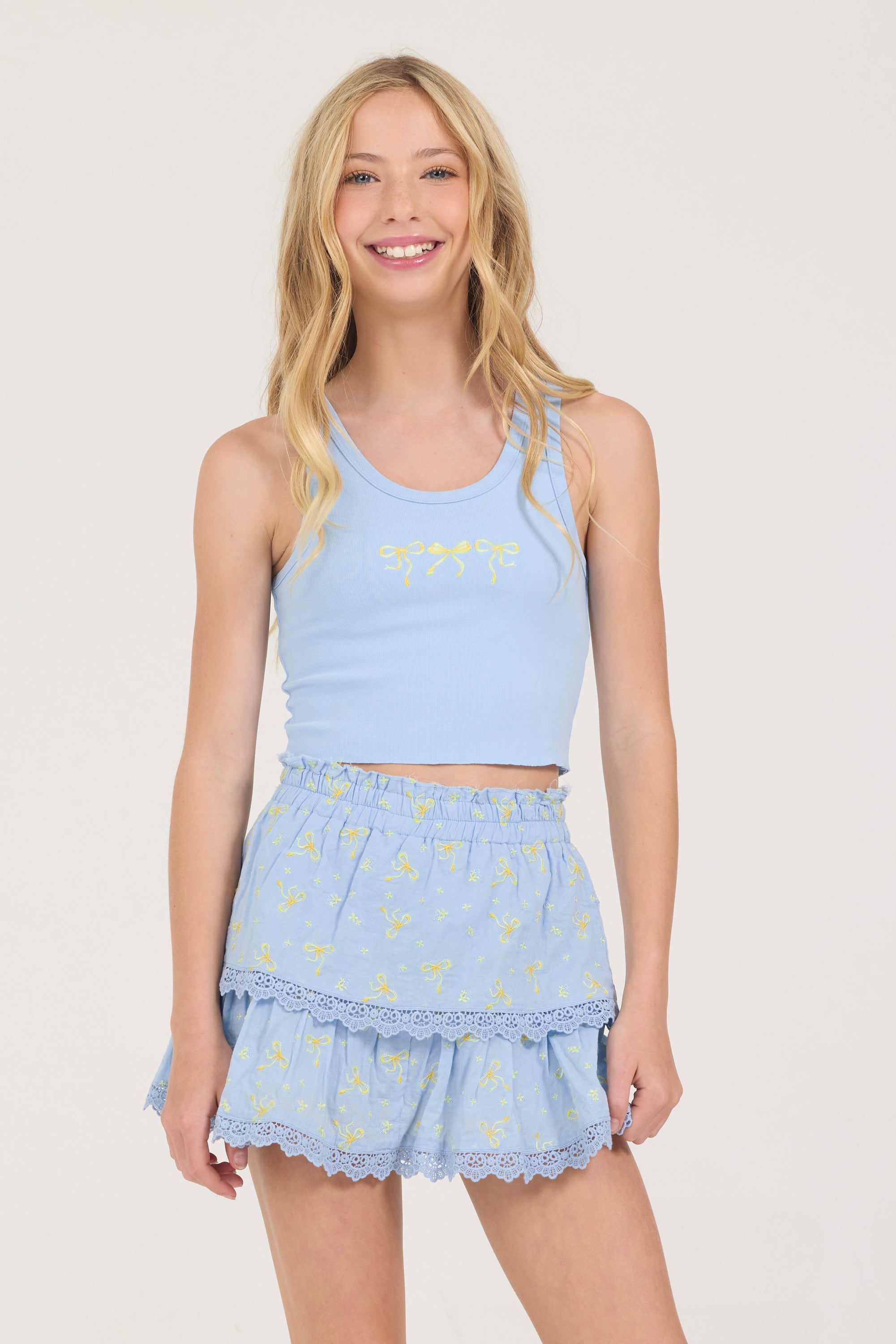 Kids Denim Ruffle Skort