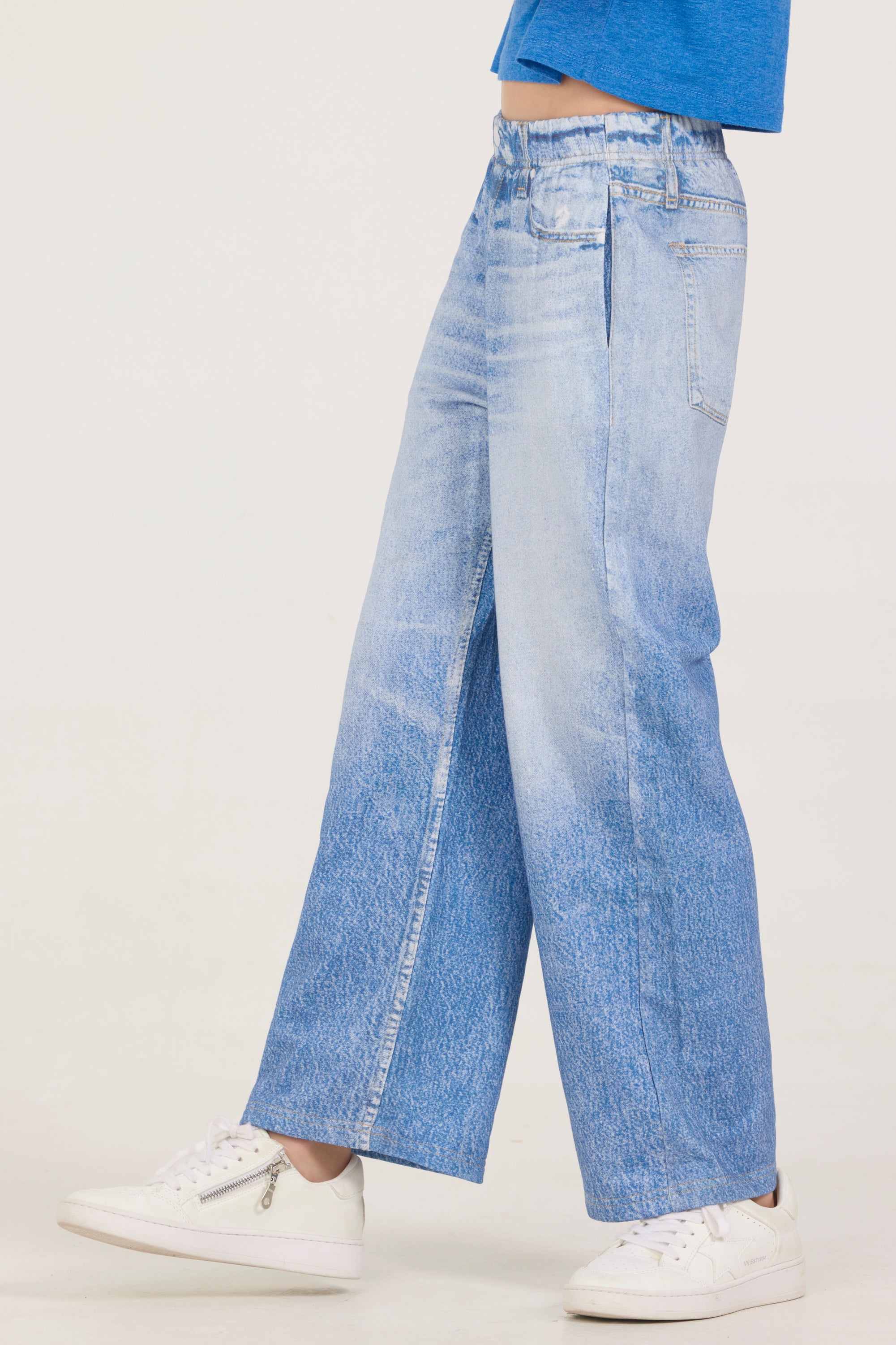 Kids Faux Denim Elastic Pant