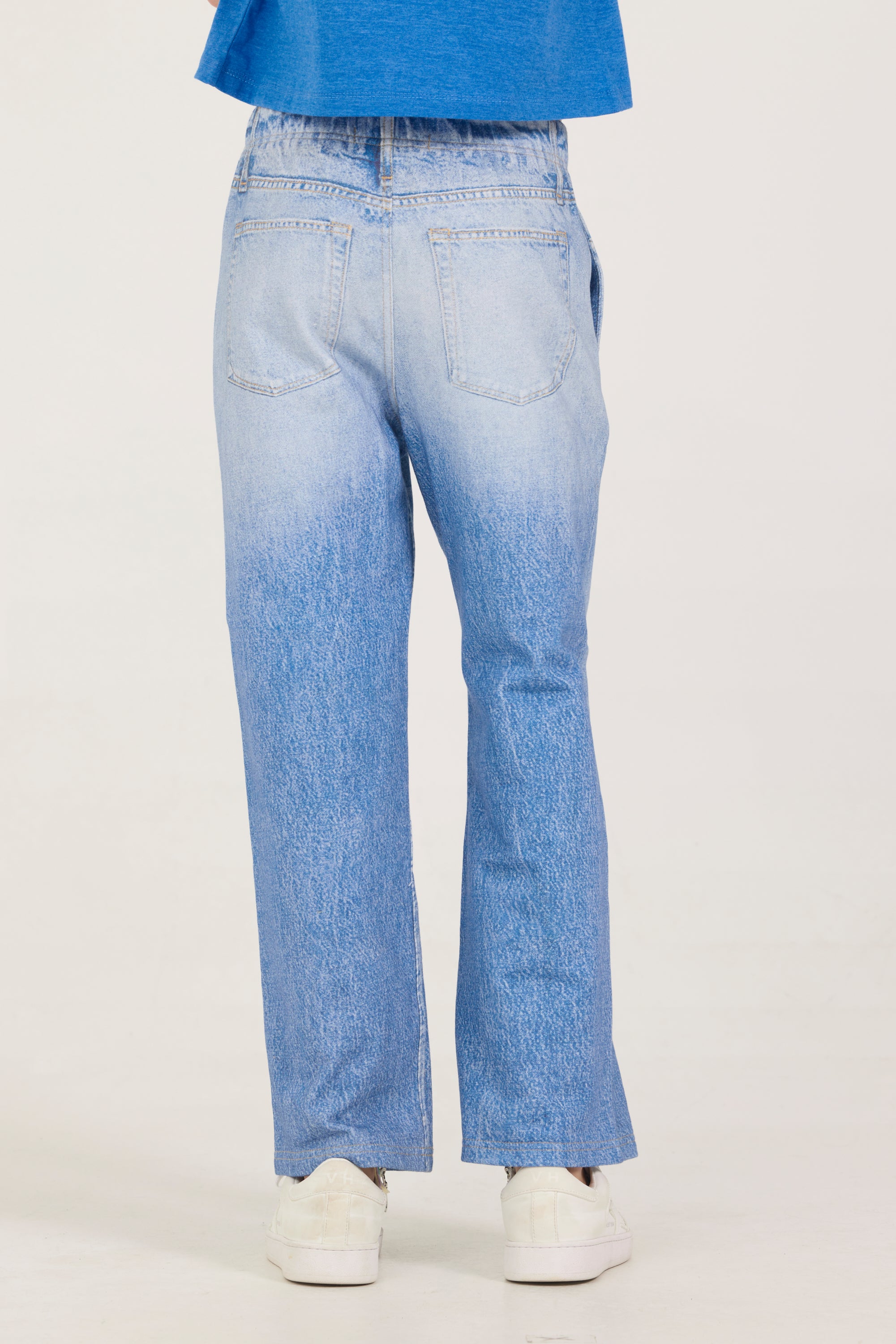Kids Faux Denim Elastic Pant