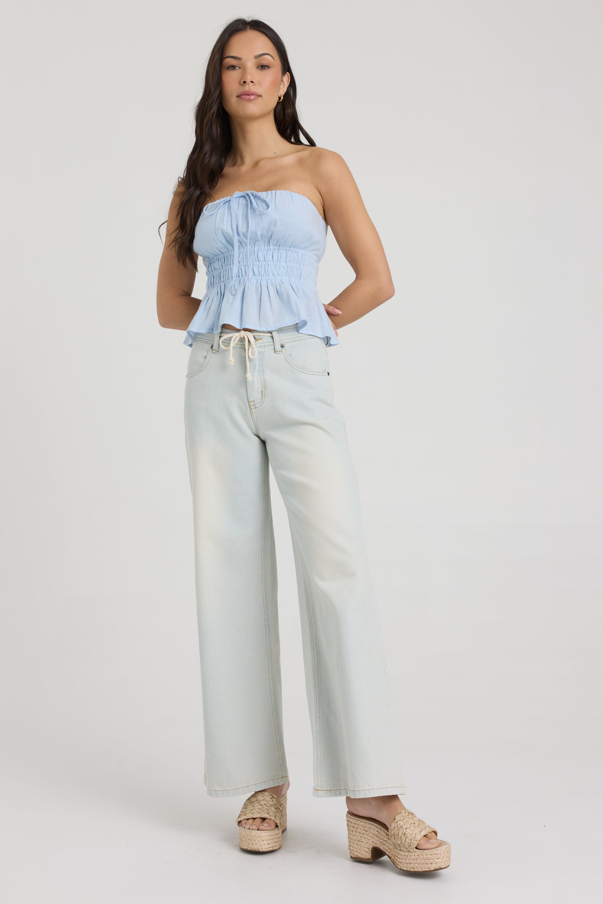Linen Blend Halter Top