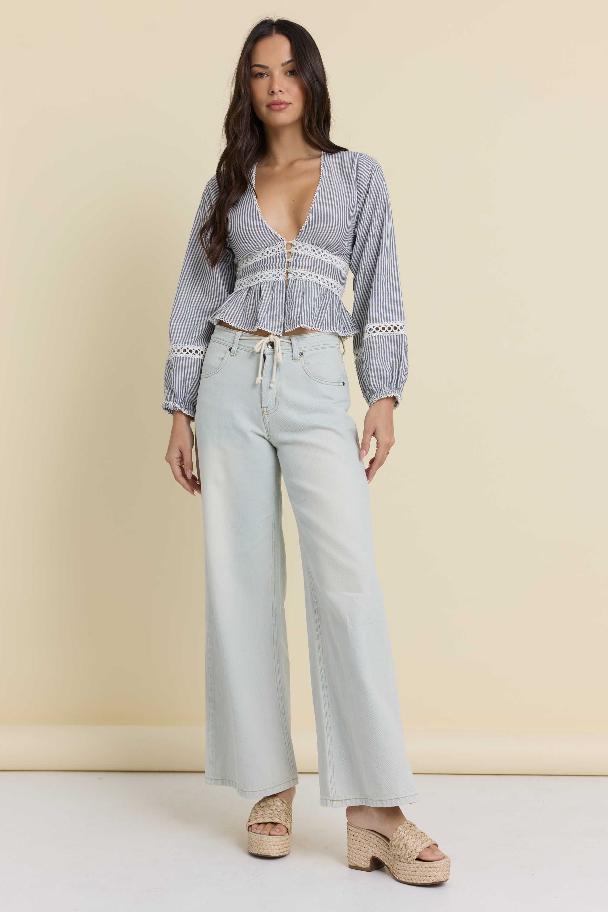 Striped Long Sleeve Blouse