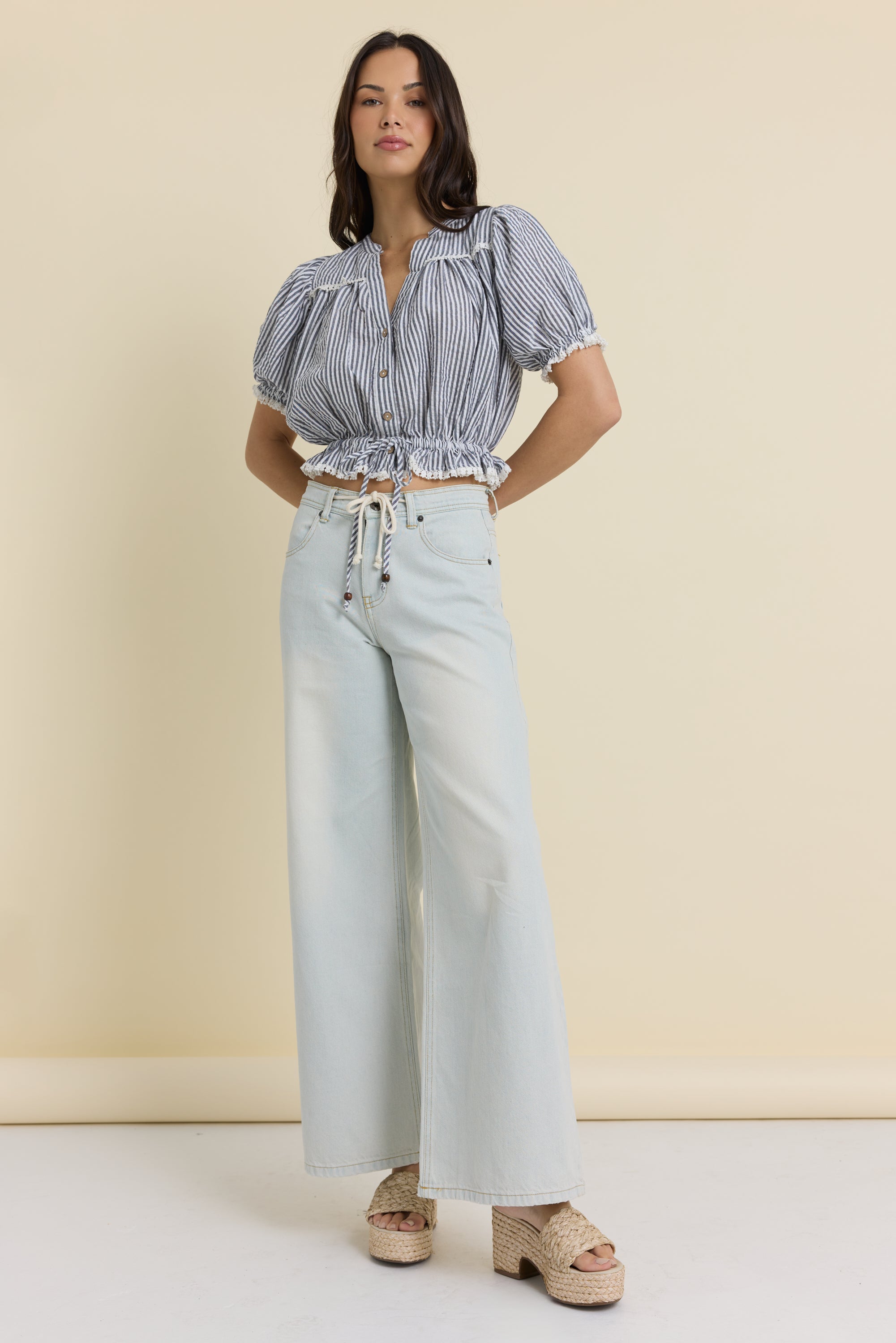 Puff Sleeve Woven Top