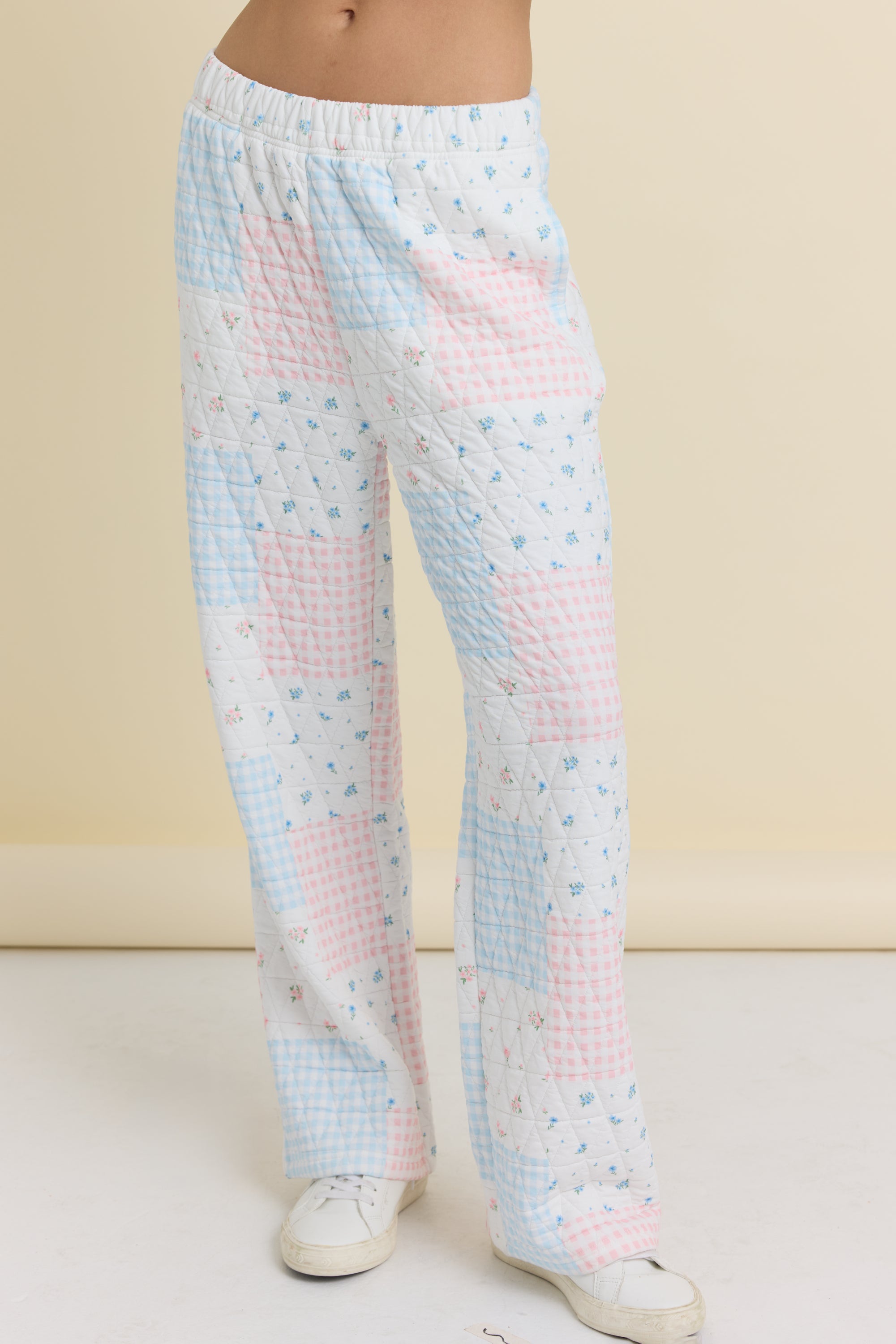 Printed Quilt Wide Leg Pant