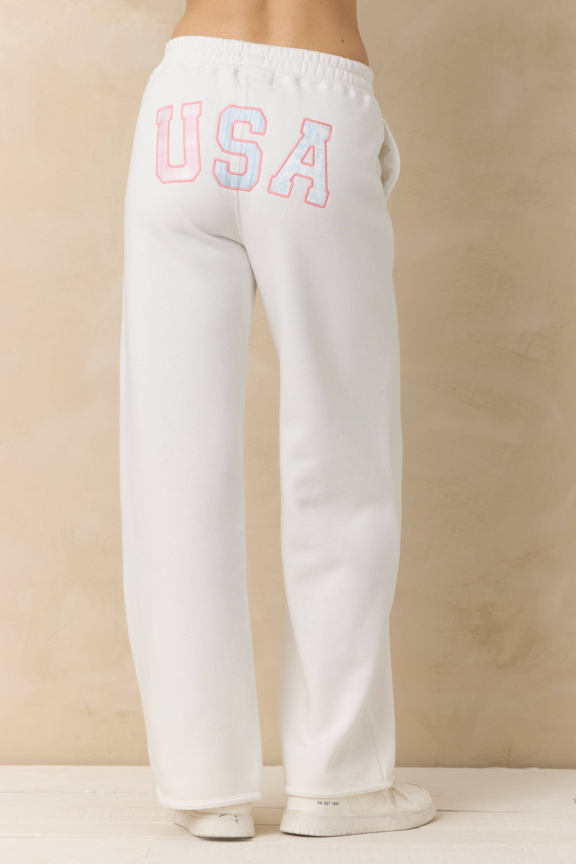 Fleece Wide Leg Pant with USA Applique