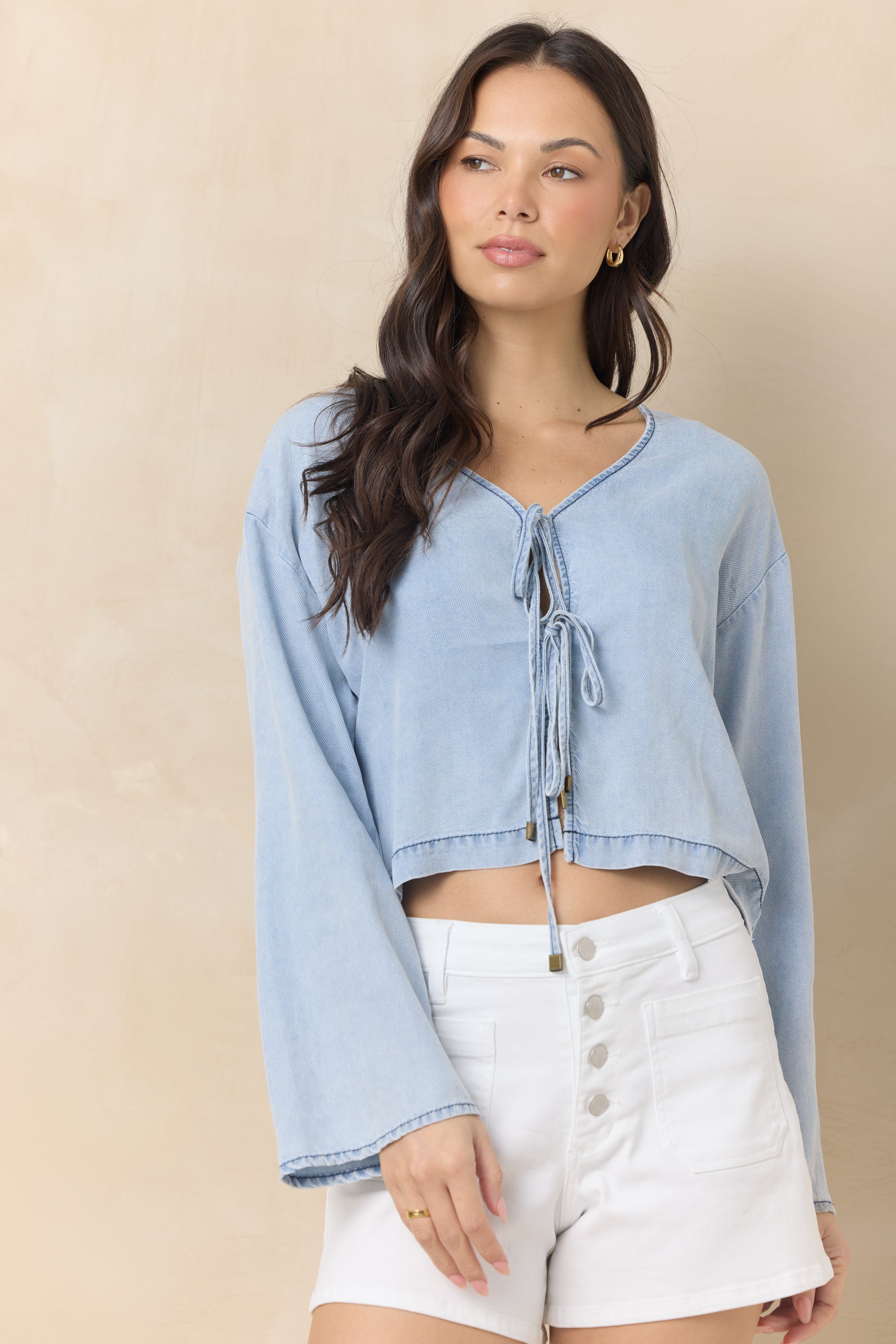 Tencel Tie Front Top
