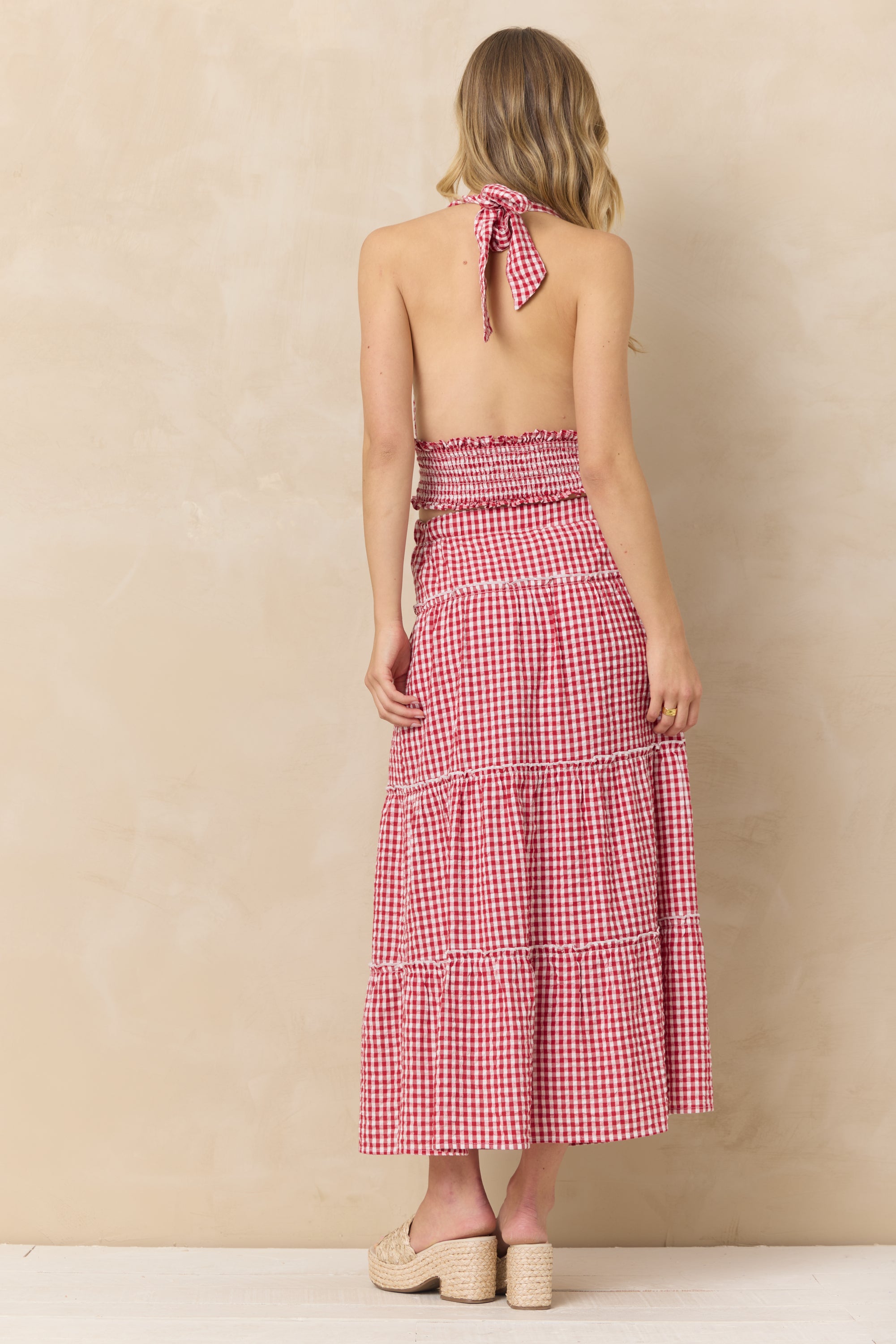 Woven Maxi Skirt with Slit