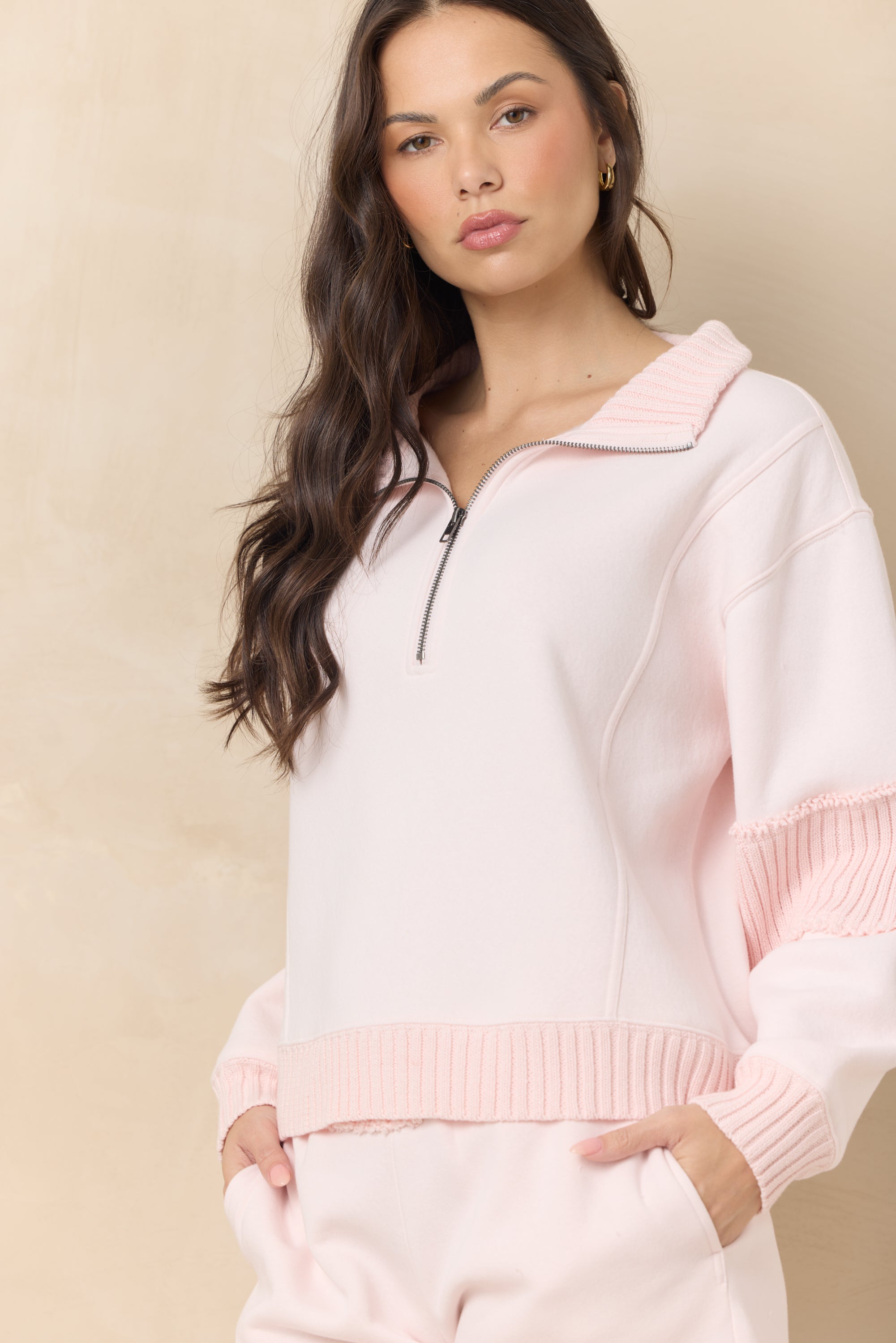 Vintage Fleece Quarter Zip with Rib