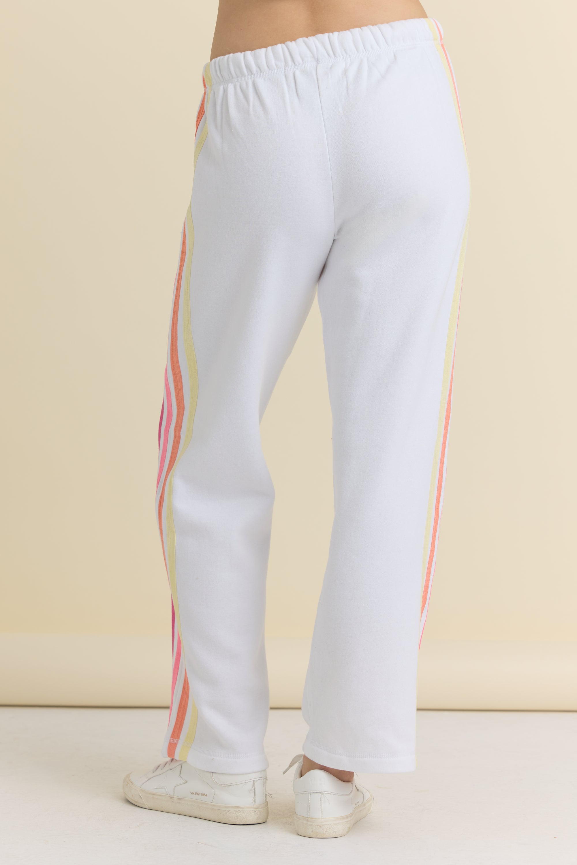 Stripe Twill Tape Fleece Wide Leg Pants