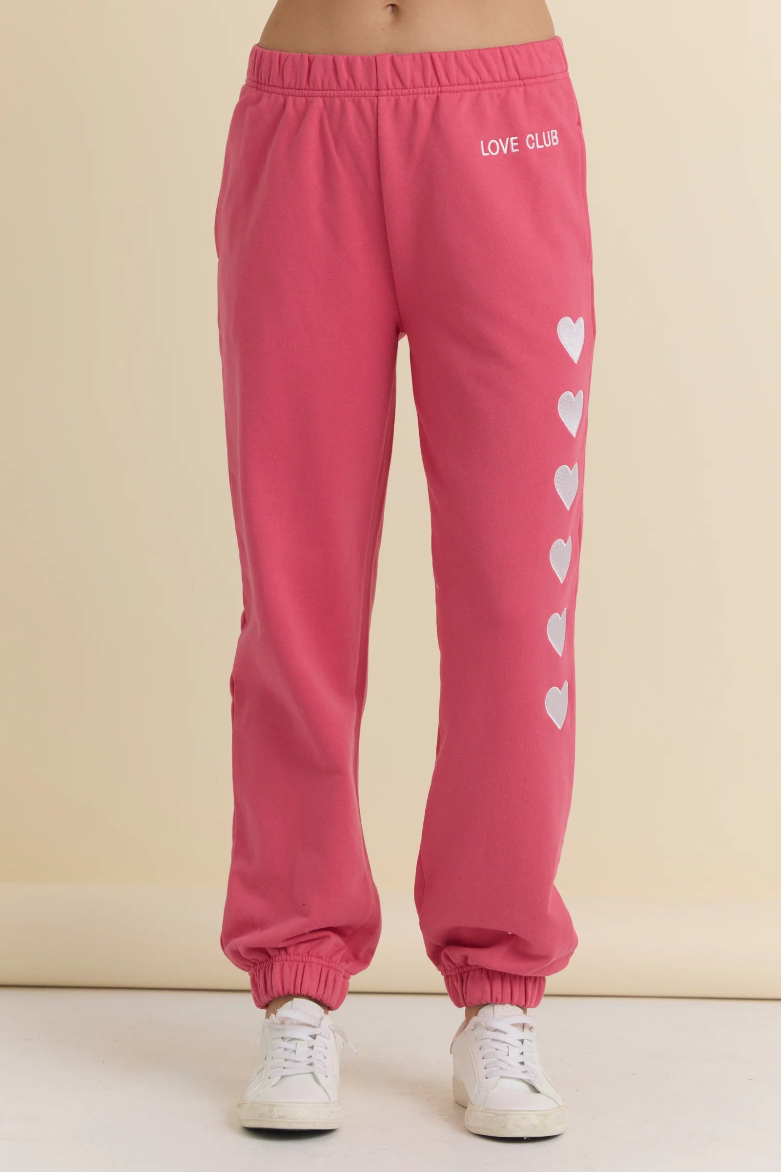 Heart Embroidered French Terry Set