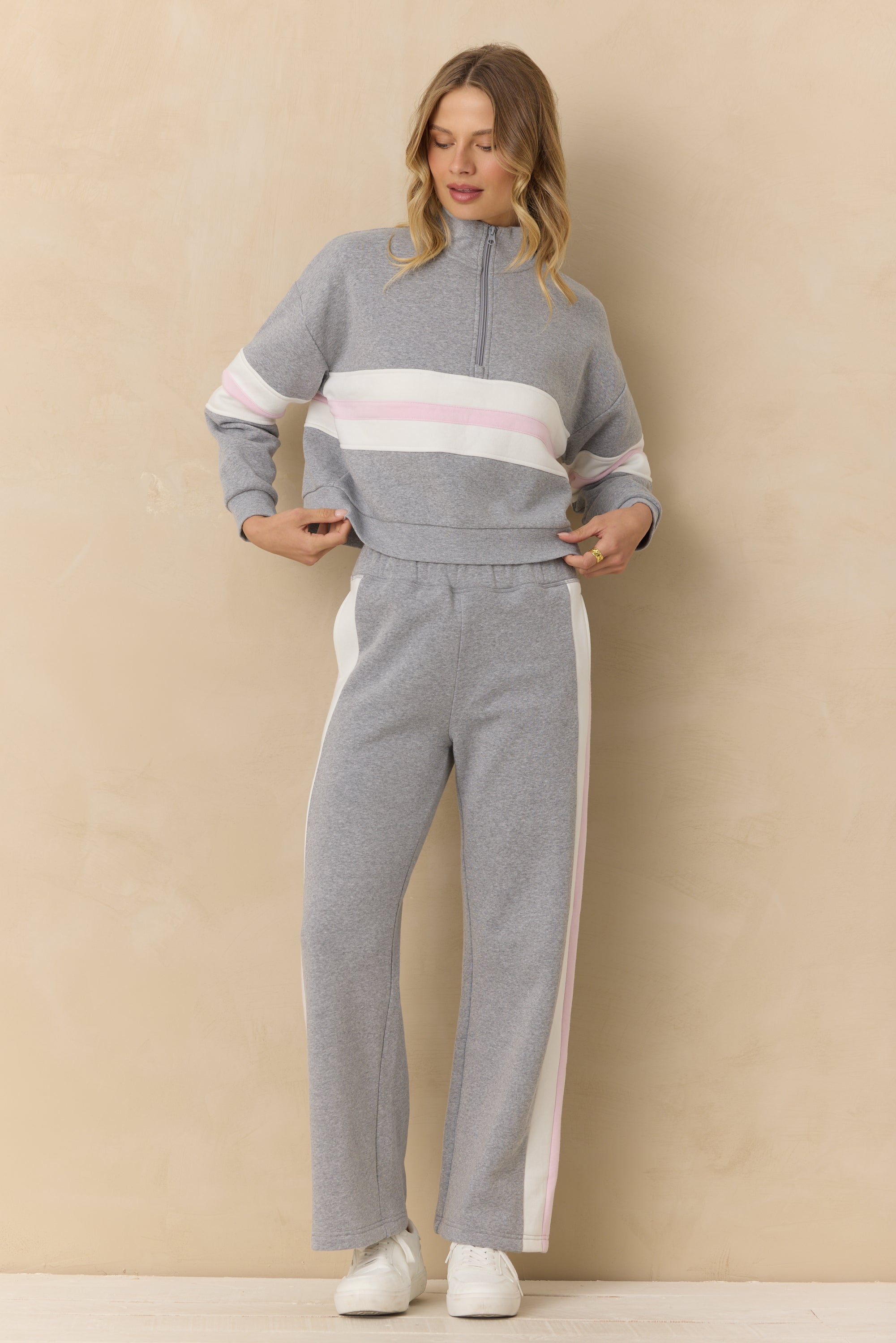 Vintage Fleece Colorblock Quarter Zip