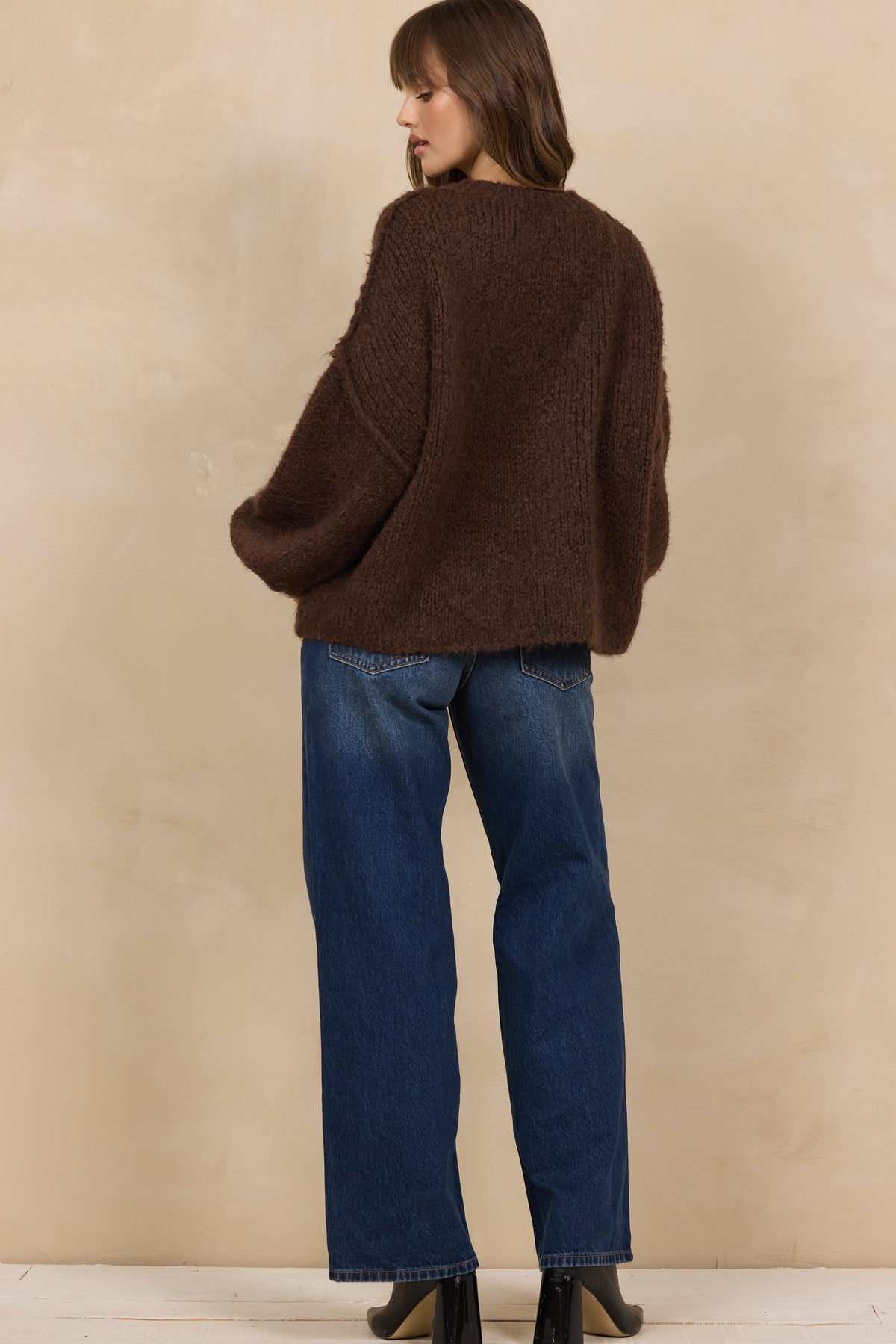 MOCK NECK SWEATER W/ JACQUARD HEART