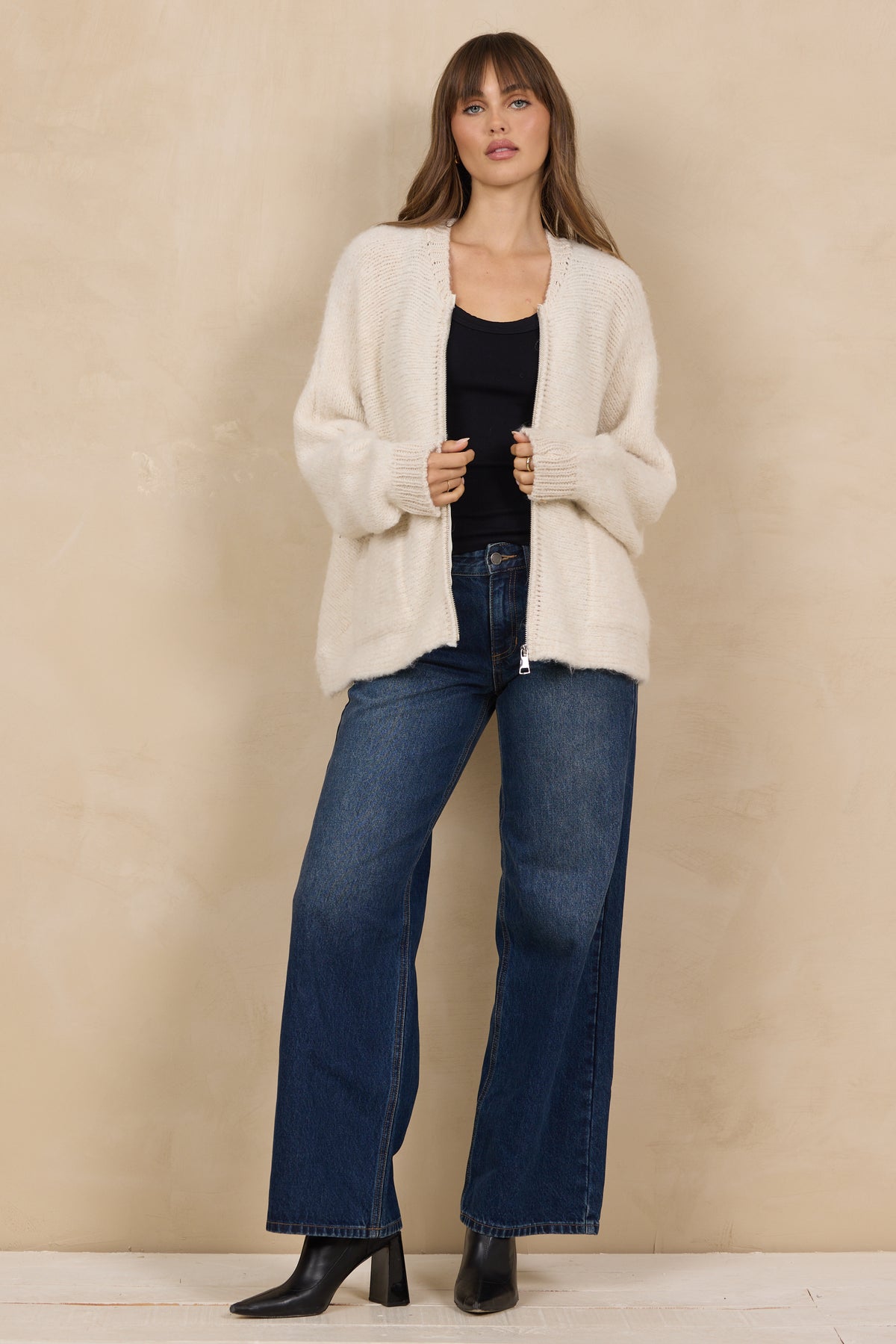 ZIP FRONT LE SOLEIL SWEATER