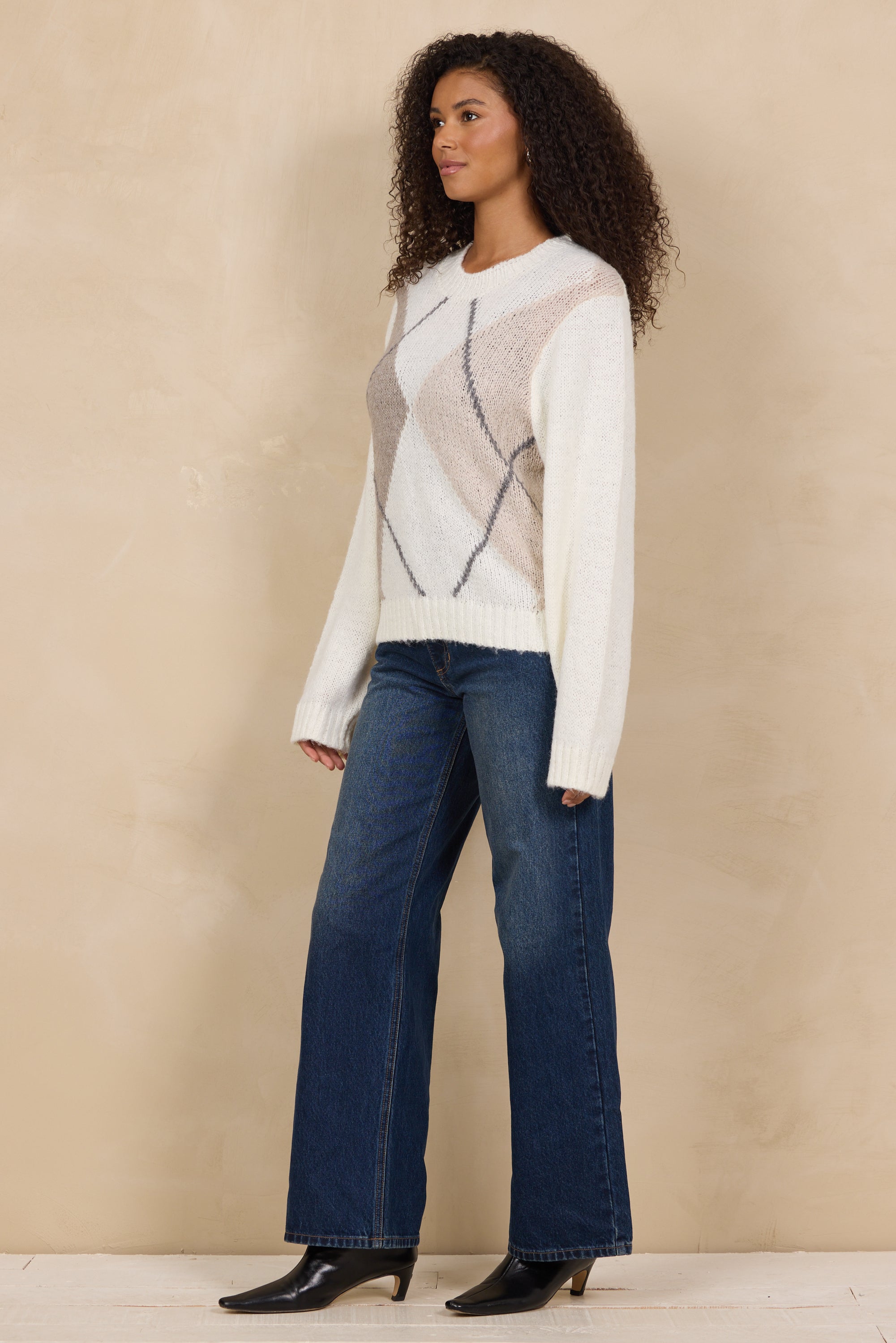 Argyle Intarsia Crew Sweater
