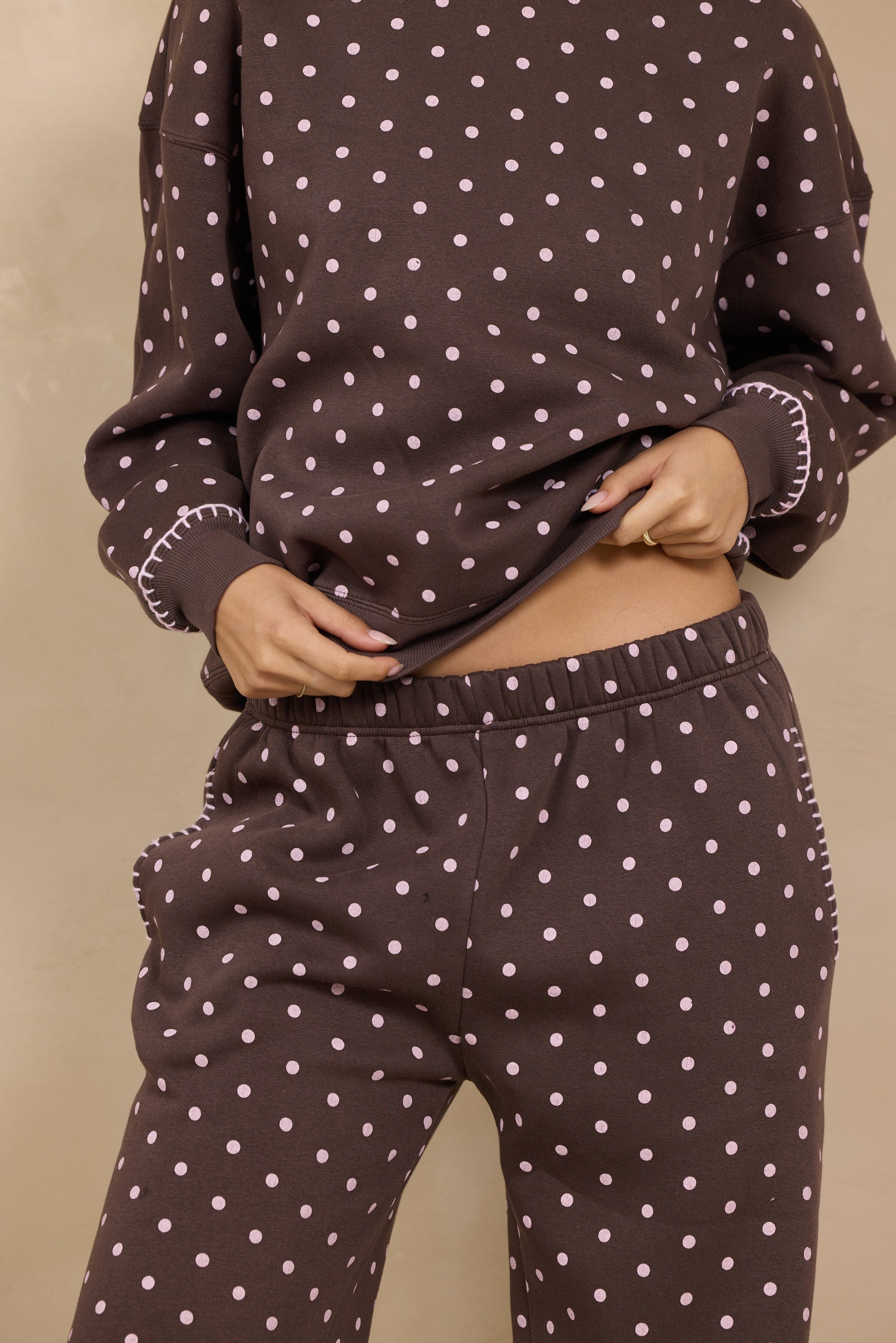 Printed Essential Fleece Pant W/ Whipstitch