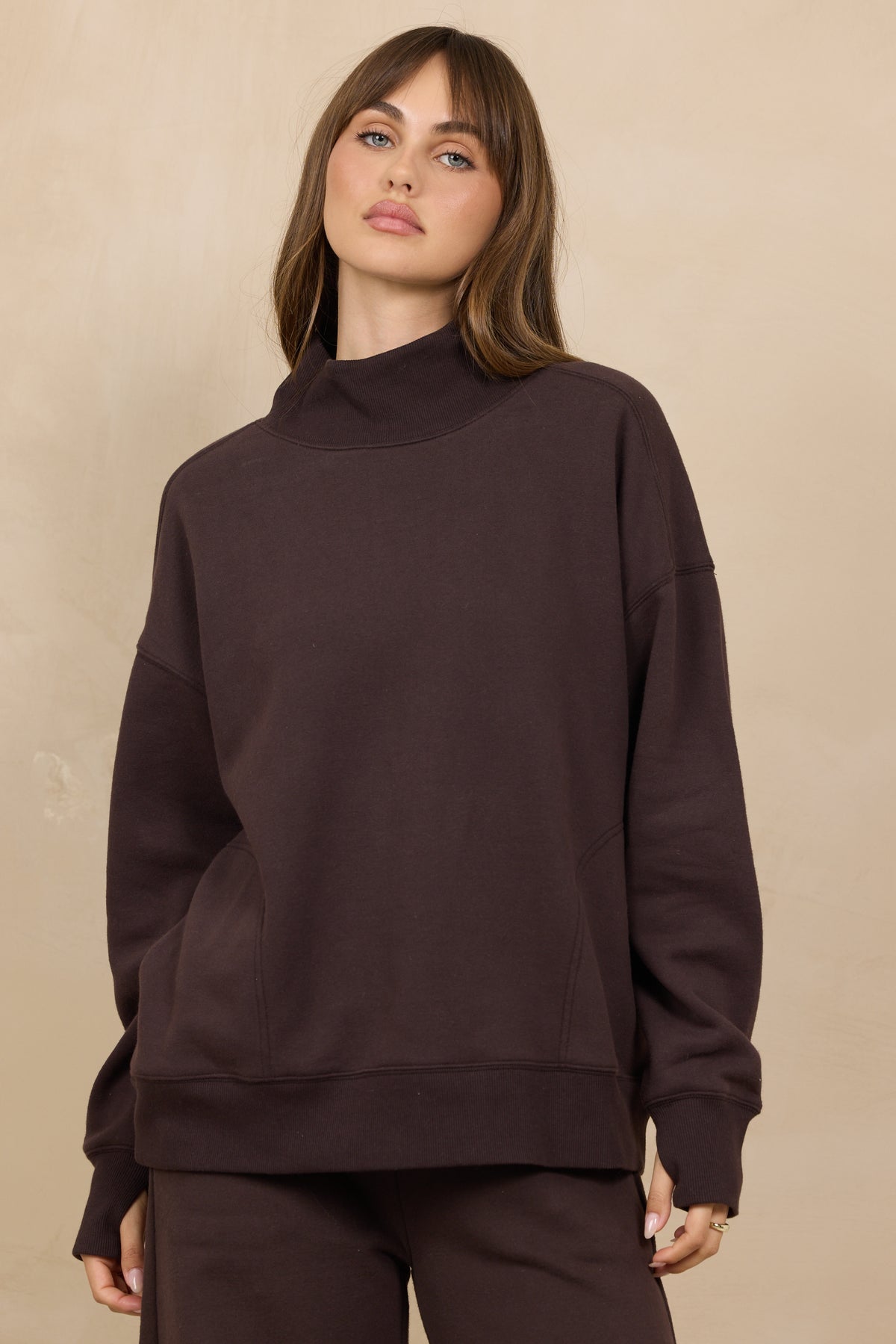 Soft Surf Wash Mockneck 2-Piece Set in Brownie
