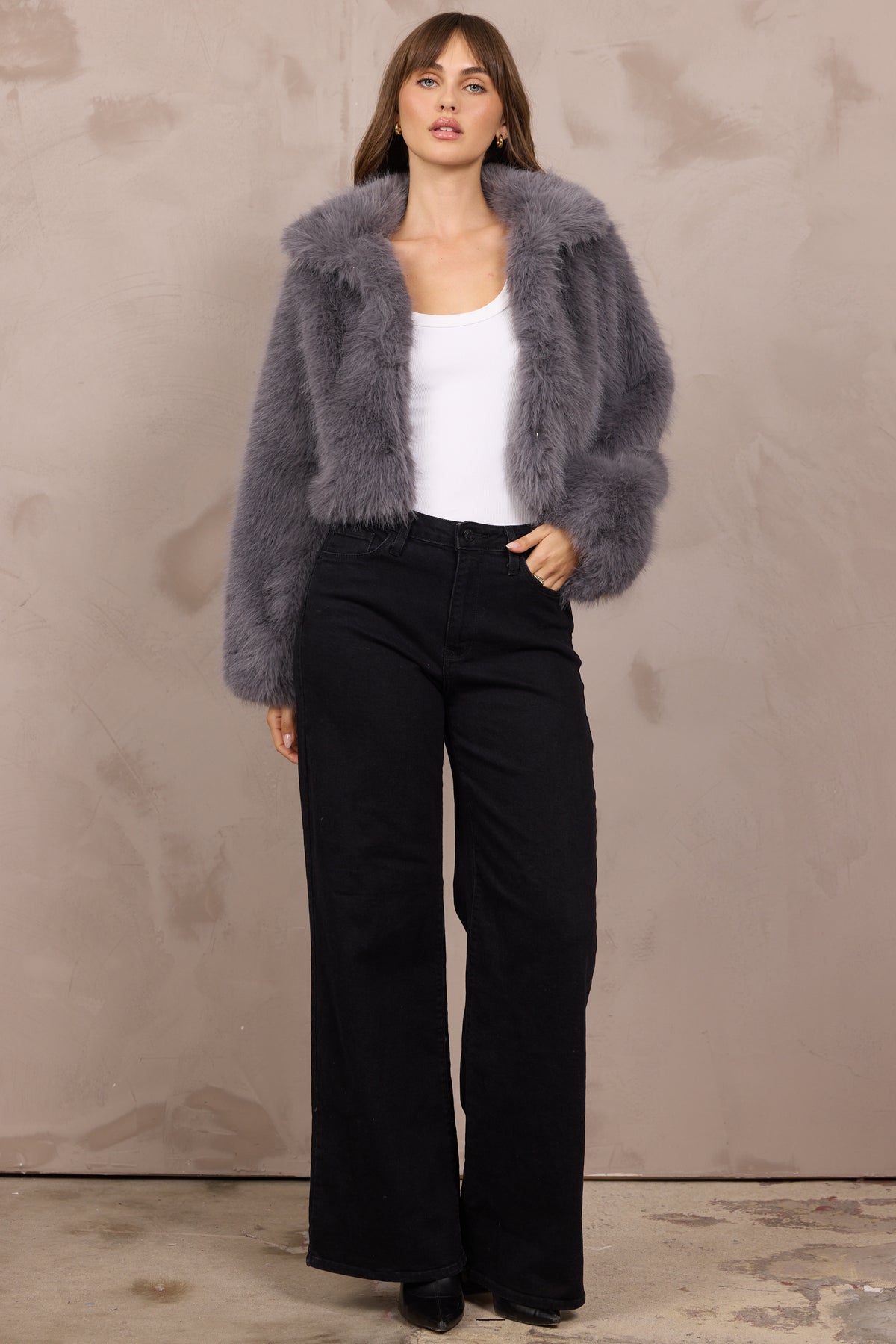 Cropped Fur Jacket