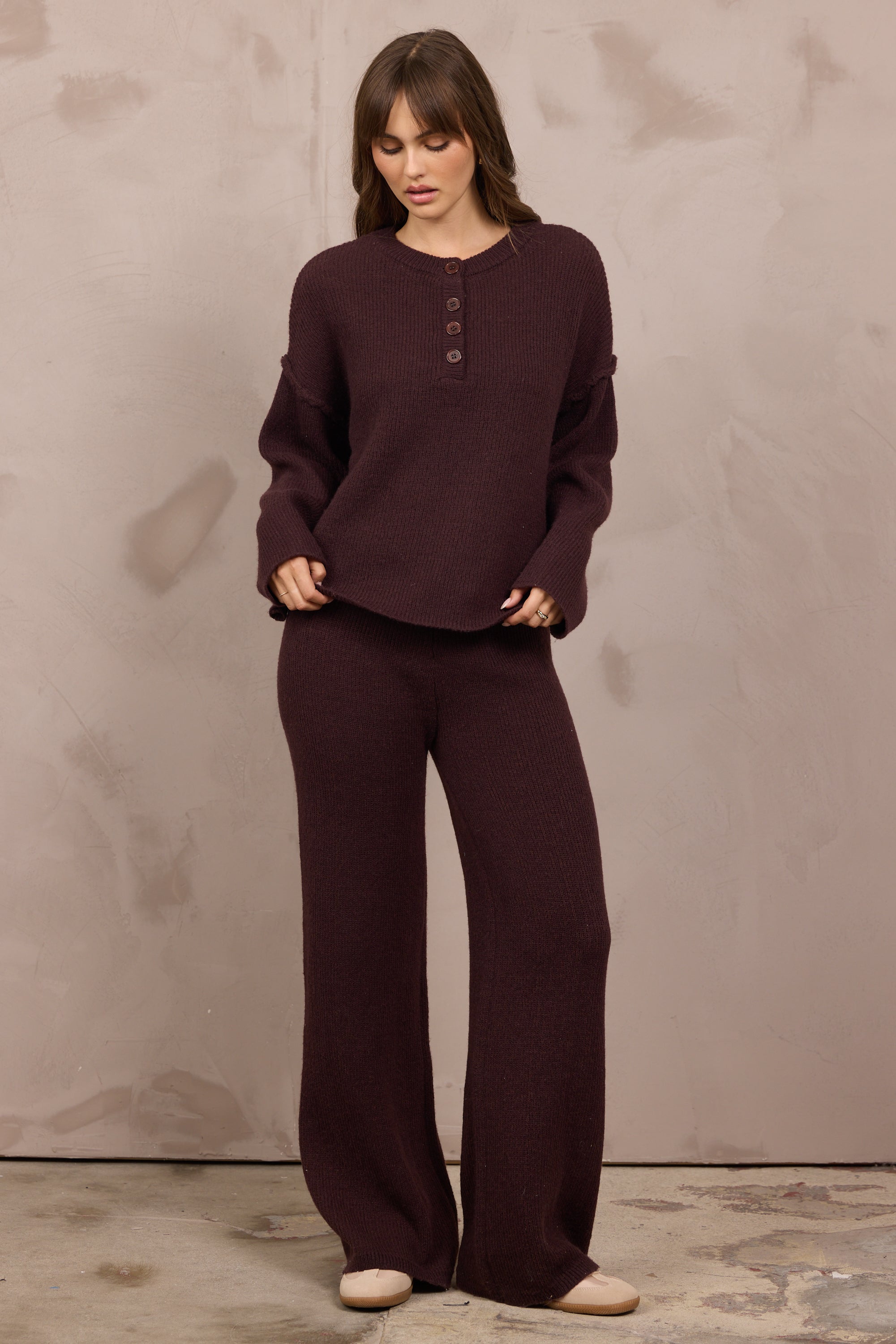 Sweater Terry Wide Leg Pant