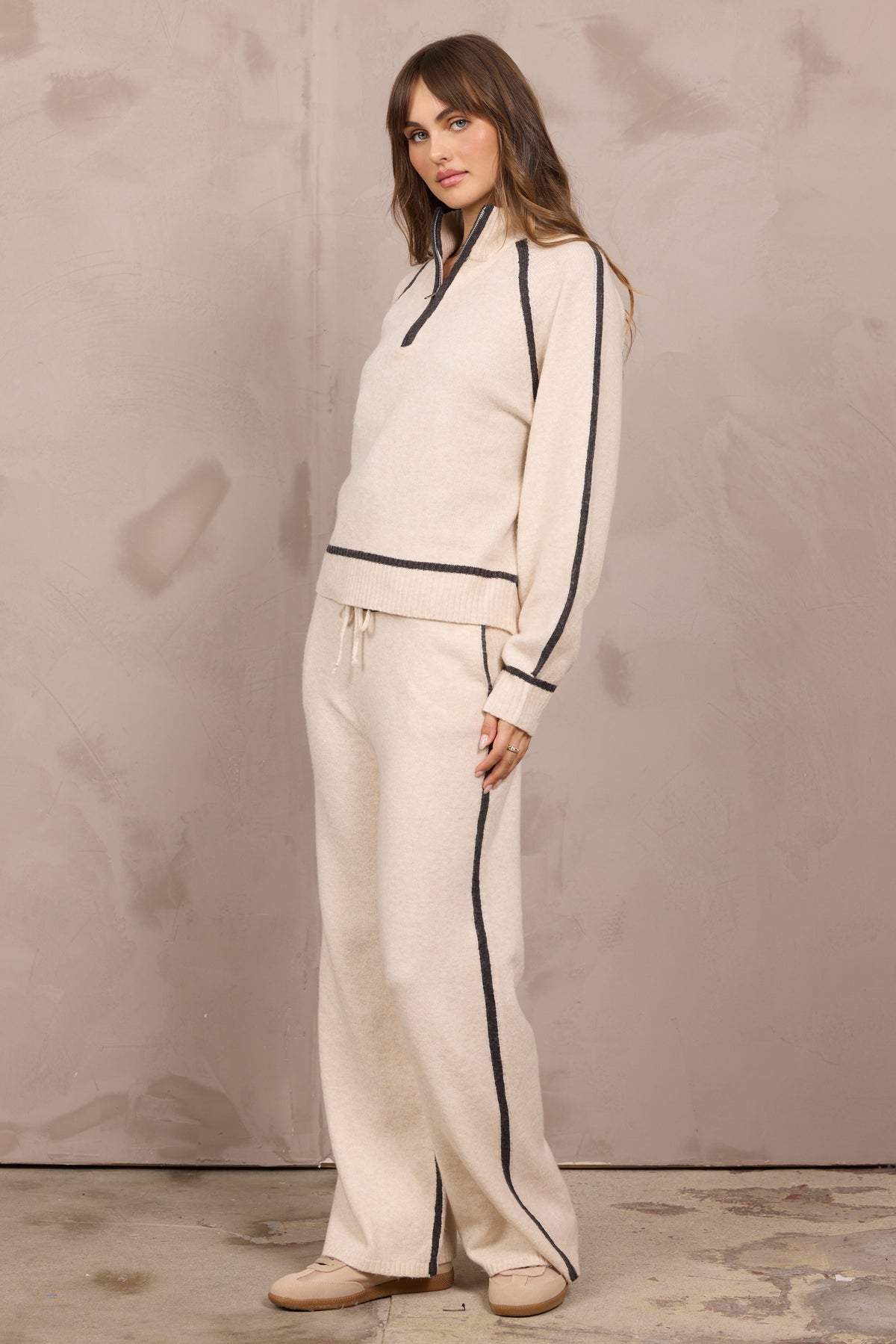 Knit Quarter Zip w/ Contrast
