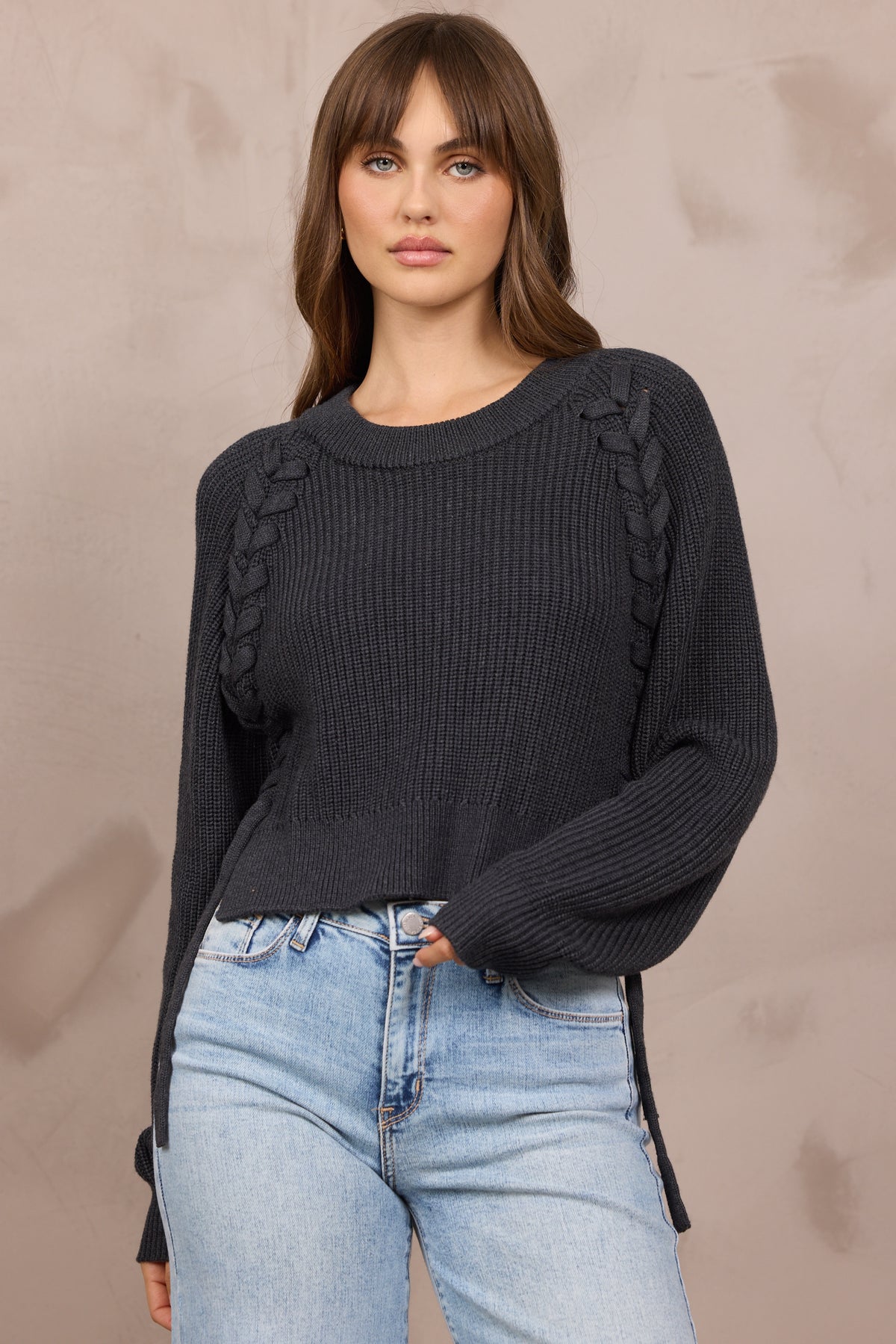 Sweater w/ Braided Detail