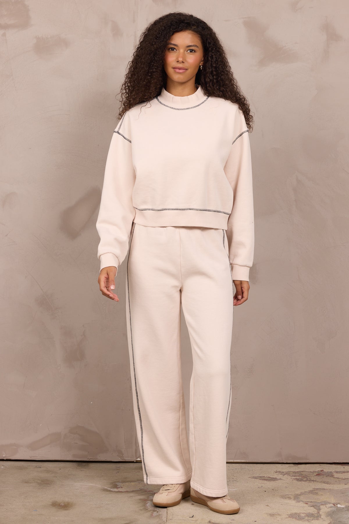 Garment Dye Mockneck w/ Contrast Stitching