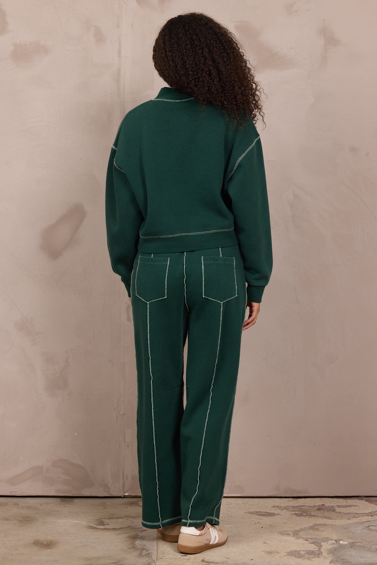 Garment Dye Mockneck w/ Contrast Stitching