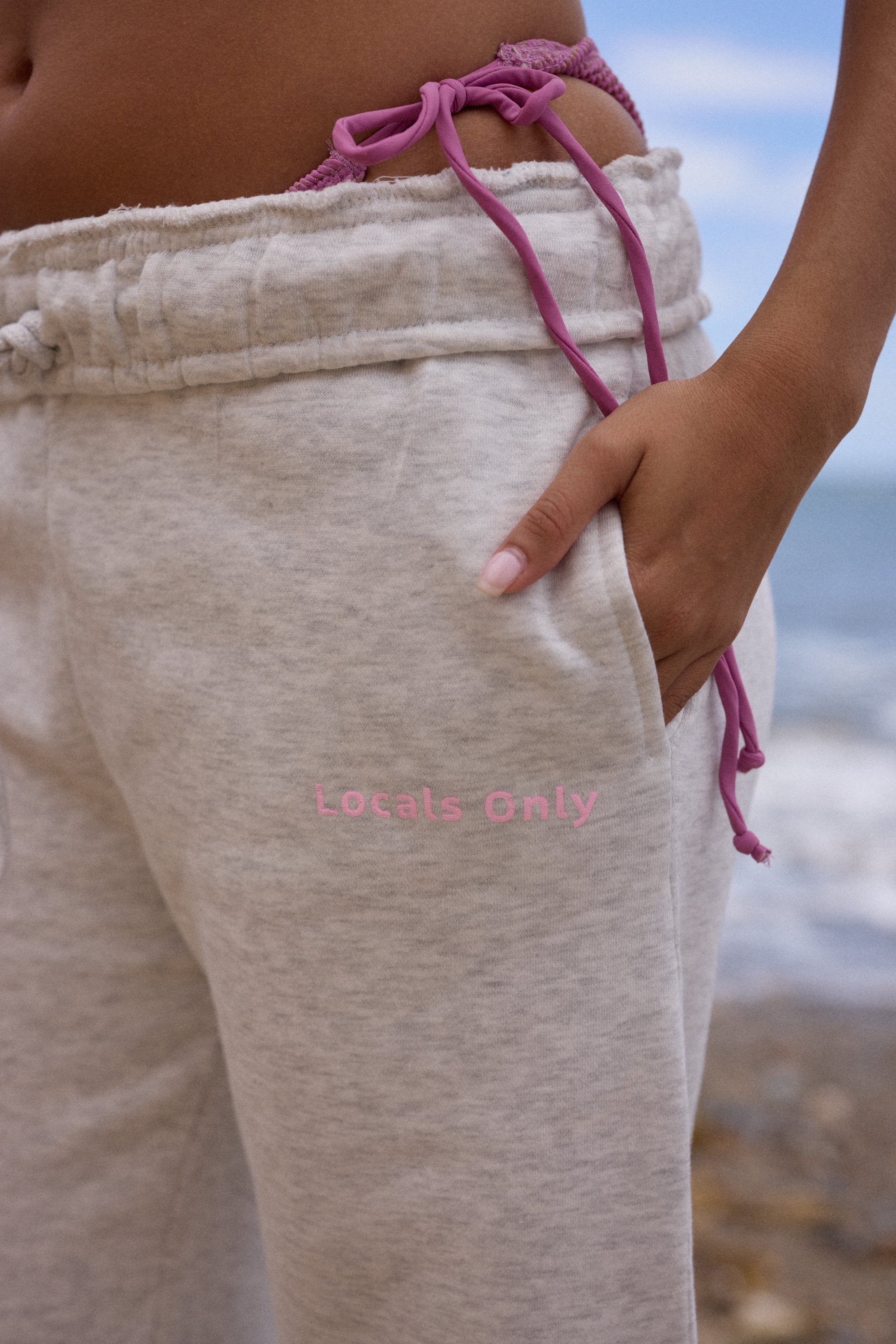 "Locals Only" Essential Fleece Sweatpants - Ash Grey