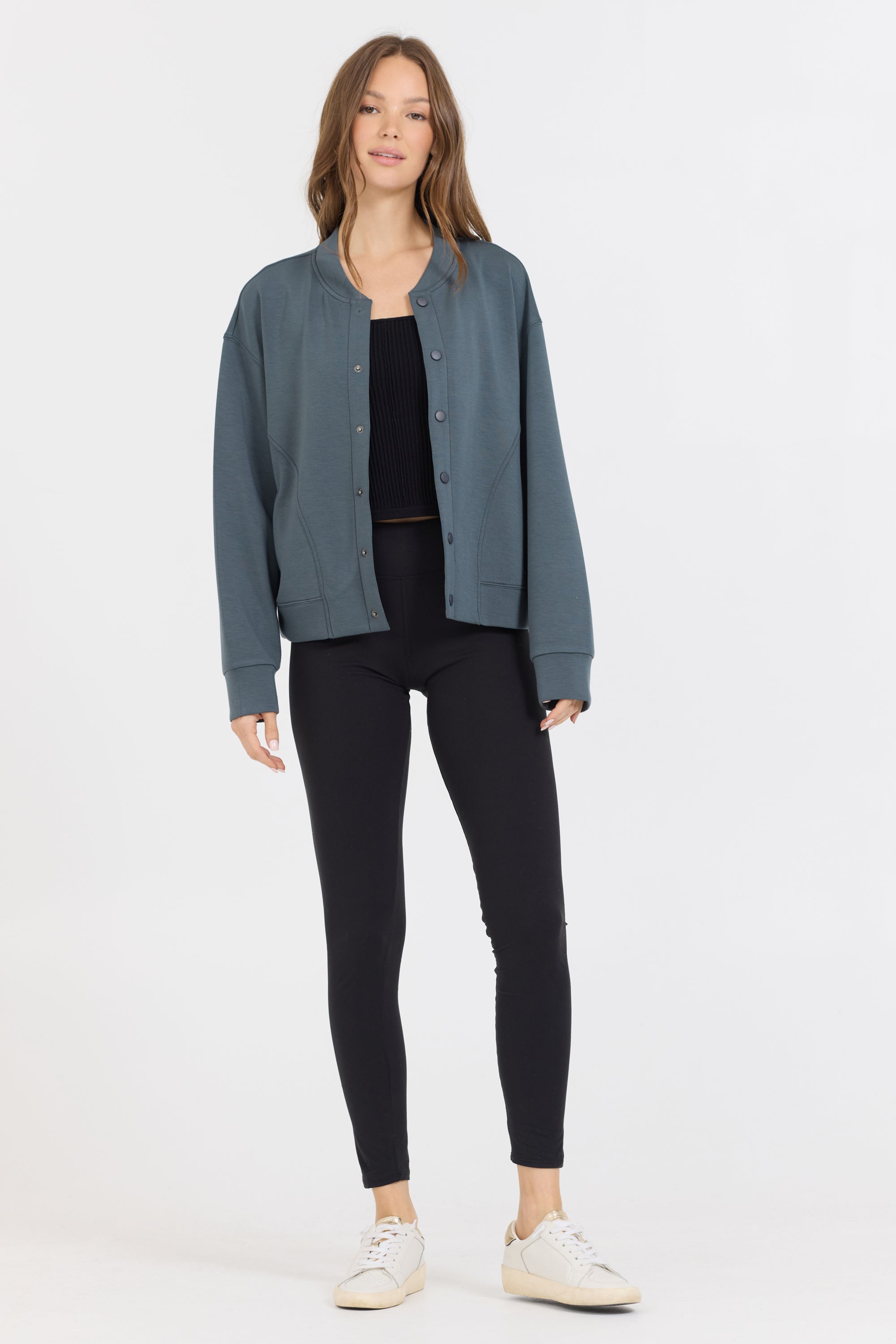 Mountain Grey Heavy Cloud Fleece Bomber Jacket