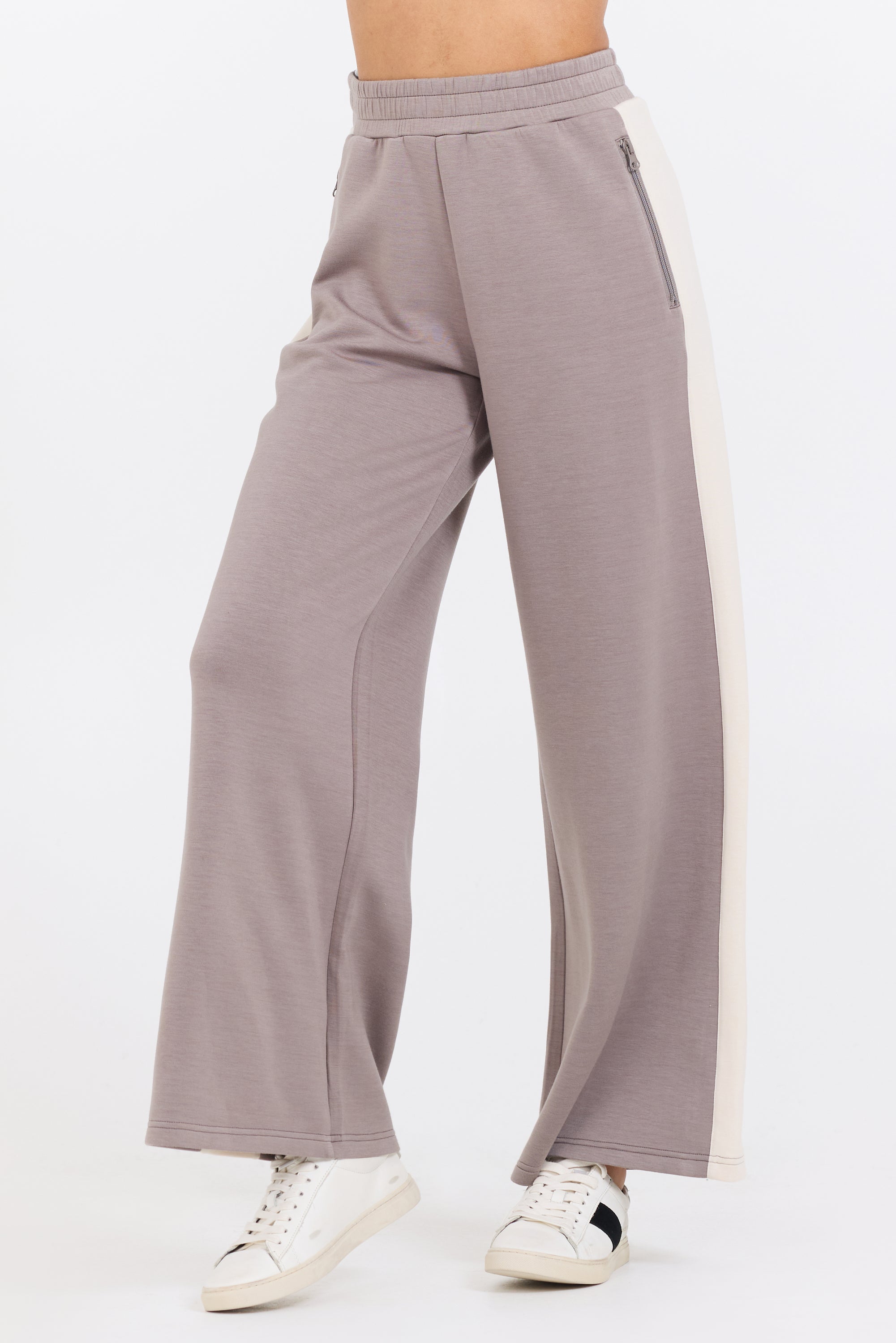 Taupe/ South Beach Sand Colorblock Cloud Fleece Pant
