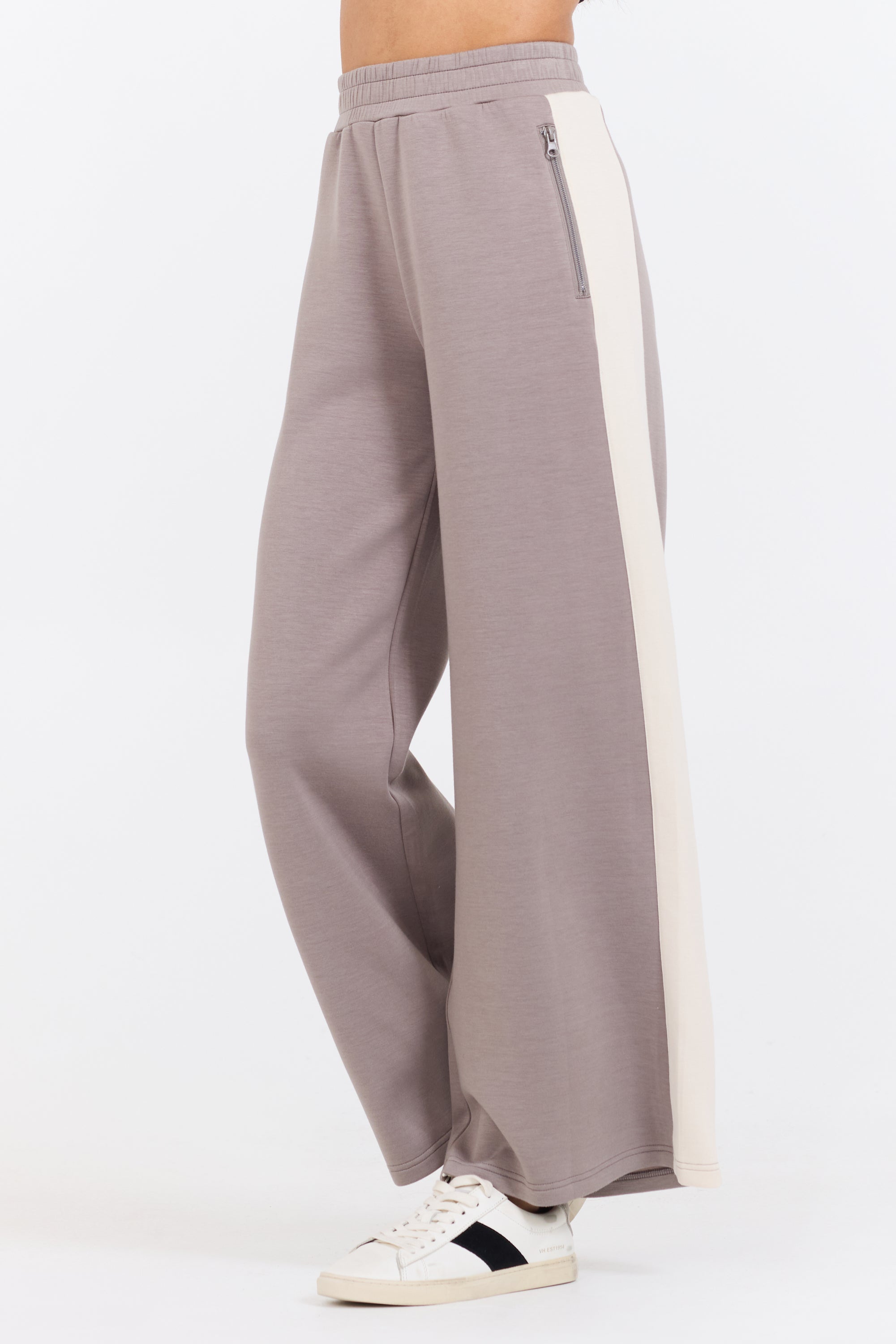 Taupe/ South Beach Sand Colorblock Cloud Fleece Pant