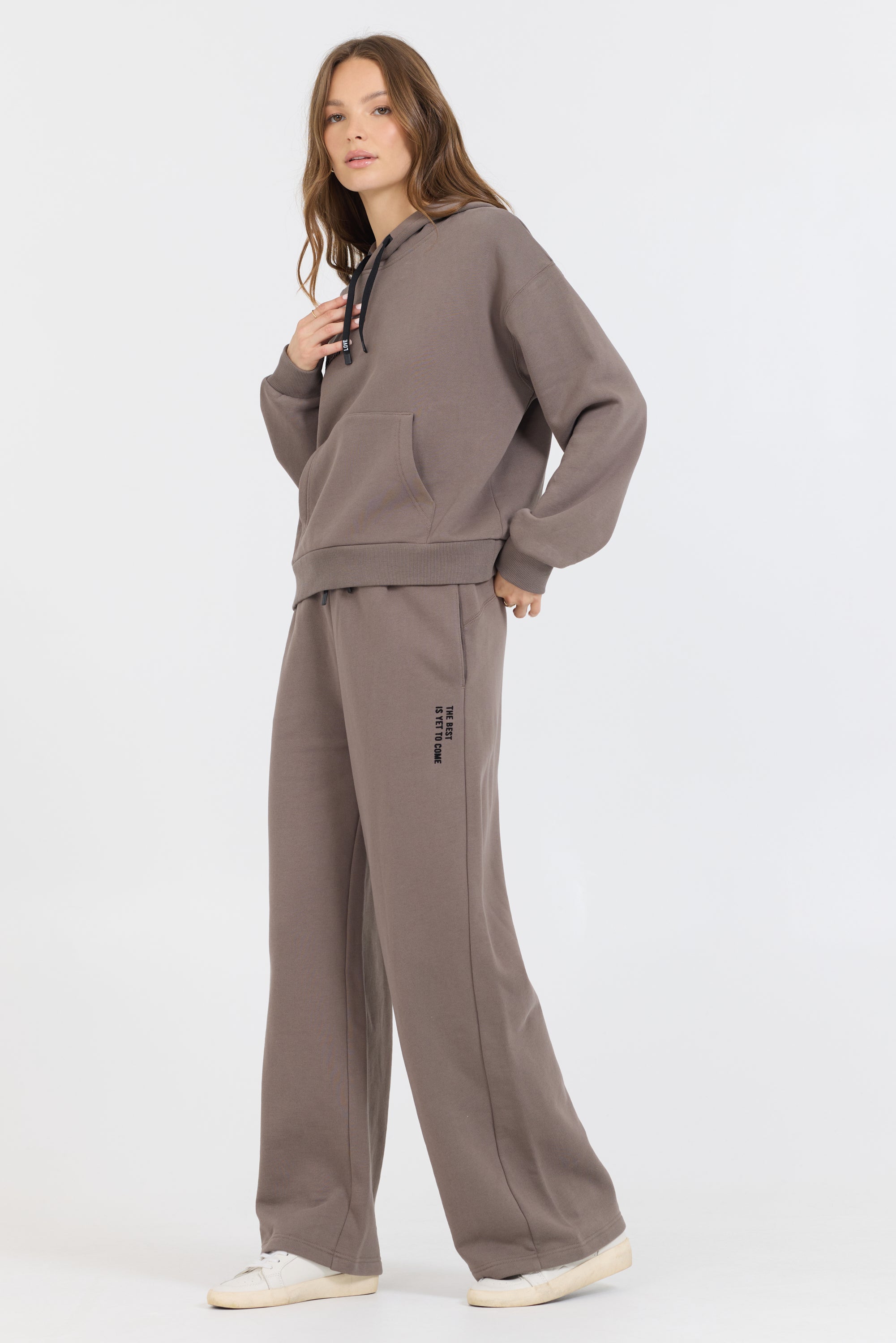 Taupe Grey Pant + Hoodie 2-Piece Set